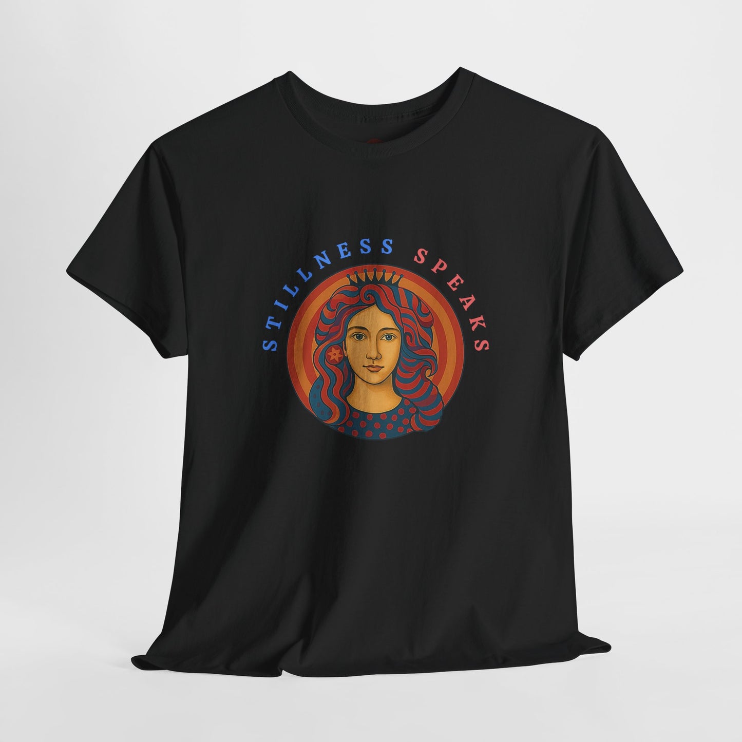 Stillness Speaks T-Shirt, Psychedelic Retro Graphic Tee, Spiritual Mystic Woman Shirt, 70s Boho Aesthetic Top, Inner Peace Gift, Unisex