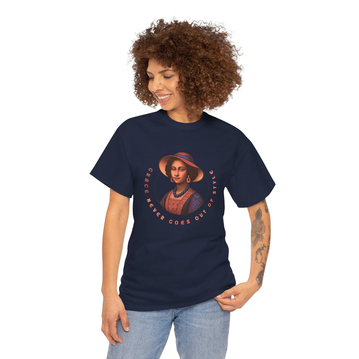 Grace Never Goes Out of Style Gildan 5000 Shirt, Vintage Renaissance Woman Graphic Tee, Inspirational Quote T Shirt, Retro Art Gift
