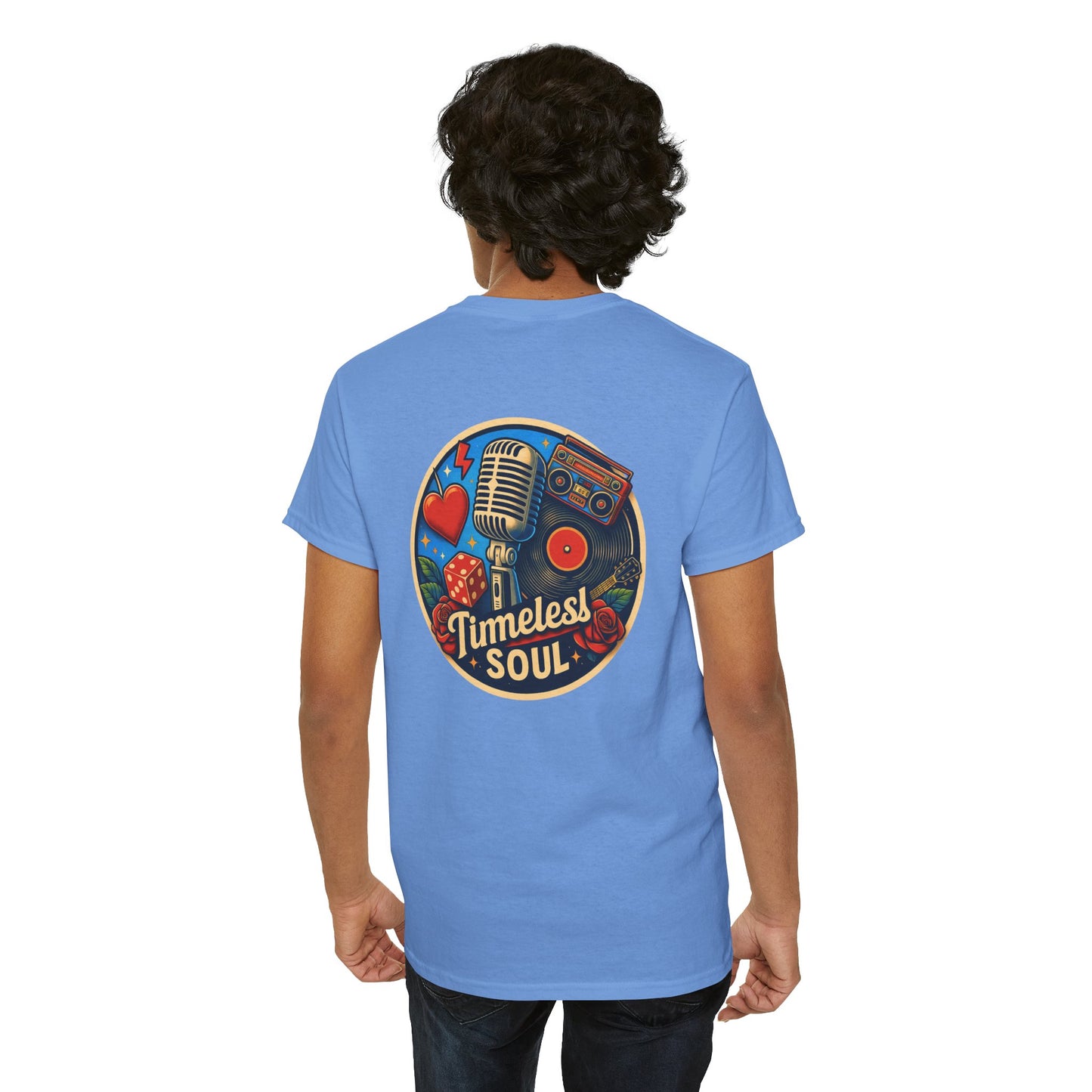 Vintage Retro Music T-Shirt, Rock & Roll Band Shirt, Boombox Guitar Tee, Unisex Heavy Cotton Tee