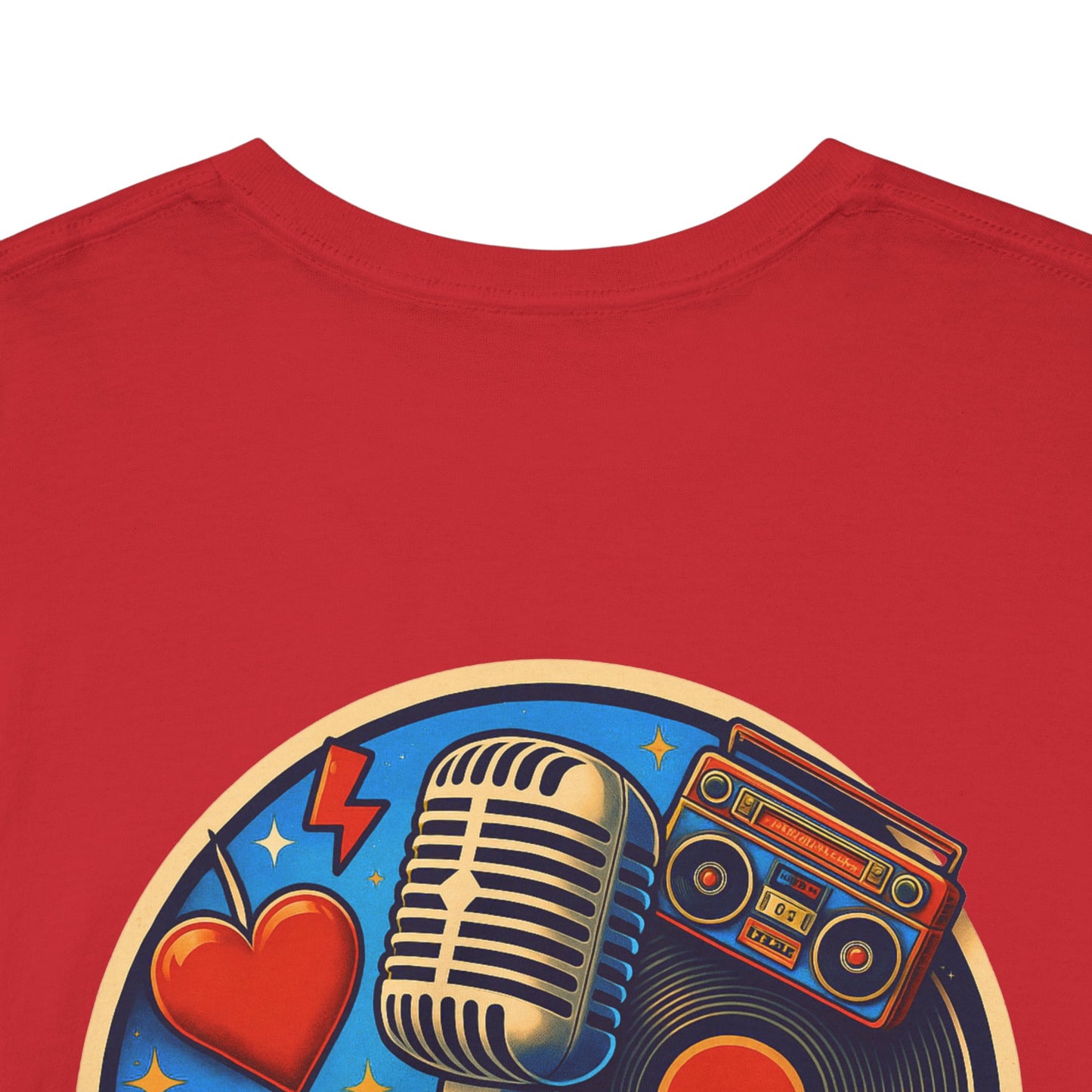 Vintage Retro Music T-Shirt, Rock & Roll Band Shirt, Boombox Guitar Tee, Unisex Heavy Cotton Tee