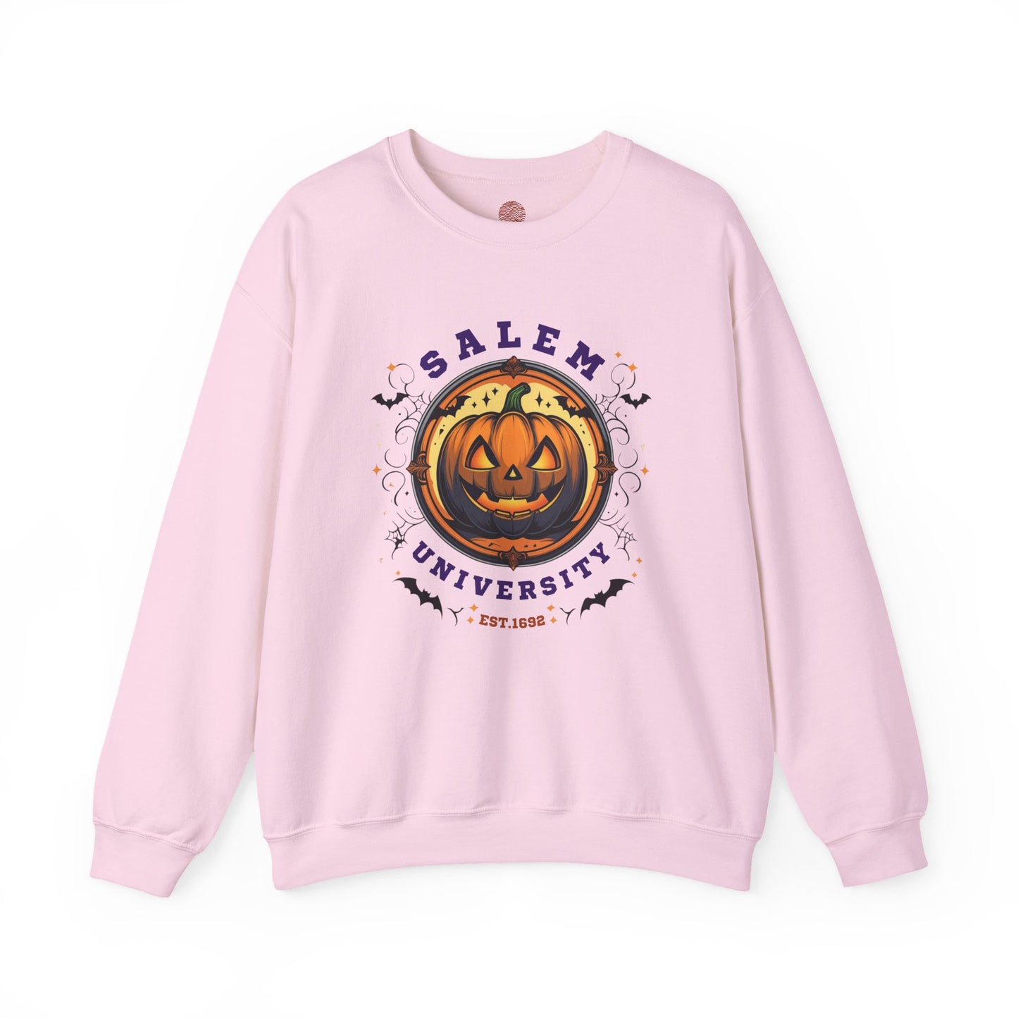Unisex Salem University Halloween Sweatshirt – Pumpkin Jack-O’-Lantern Graphic Crewneck, Spooky Fall Aesthetic Pullover