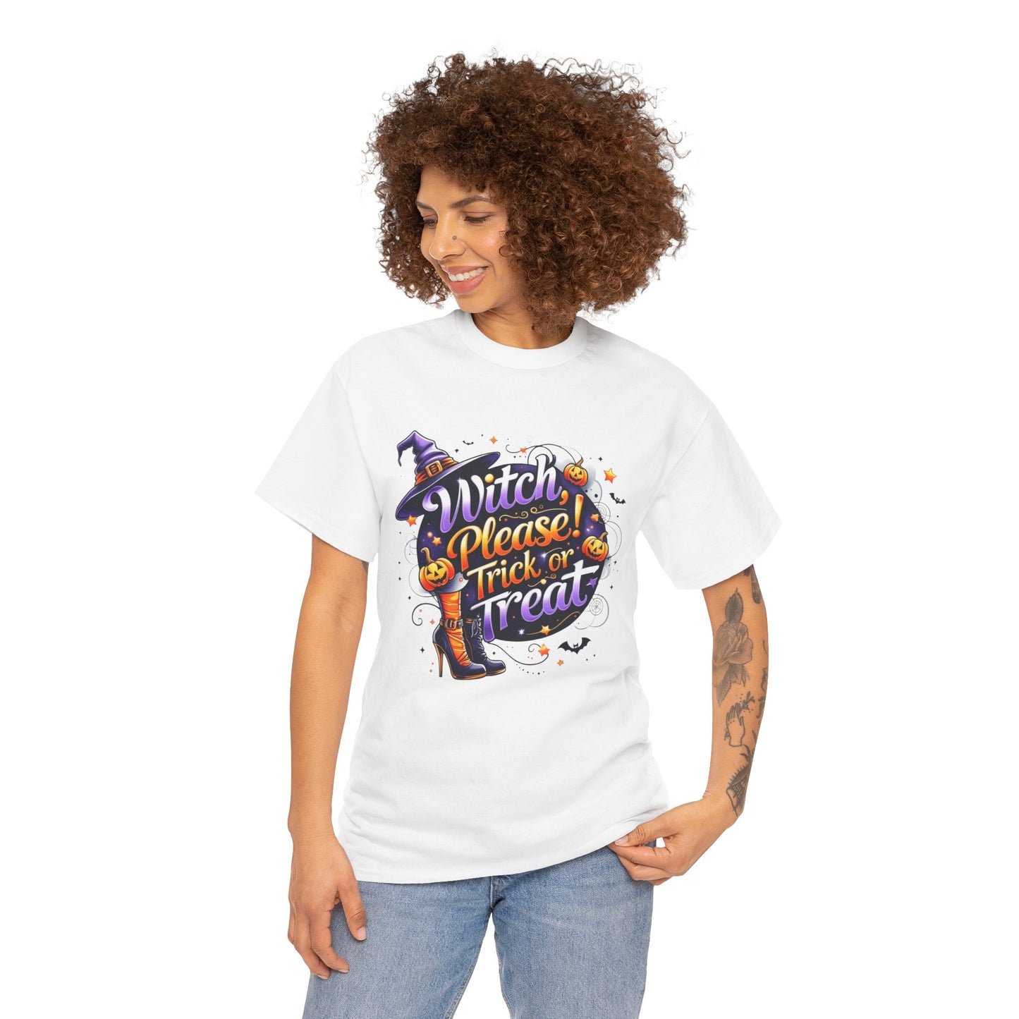 Witch Please Trick or Treat Halloween Shirt | Funny Witch Pumpkin Graphic Tee | Spooky Unisex Costume T-Shirt | Cute Halloween Party Top