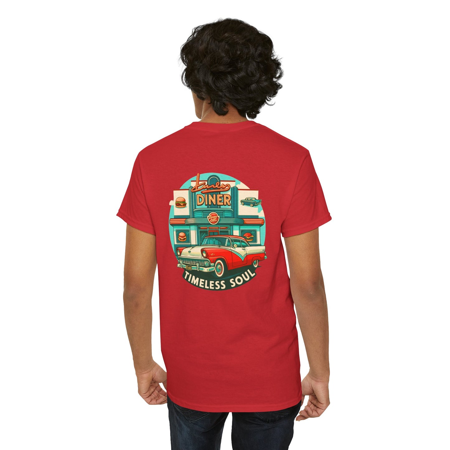 Retro Diner T-Shirt, Vintage Car Graphic Tee, 1950s American Drive-In Shirt, Rockabilly Unisex Top