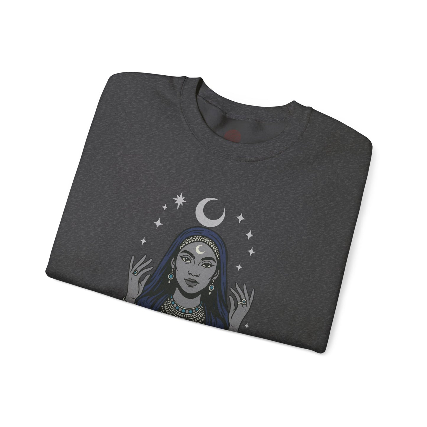 Guided by the Moon Sweatshirt, Mystical Celestial Graphic Pullover, Spiritual Astrology Unisex Cozy Top, Moon Phase Witchy Gift, Moon Lover
