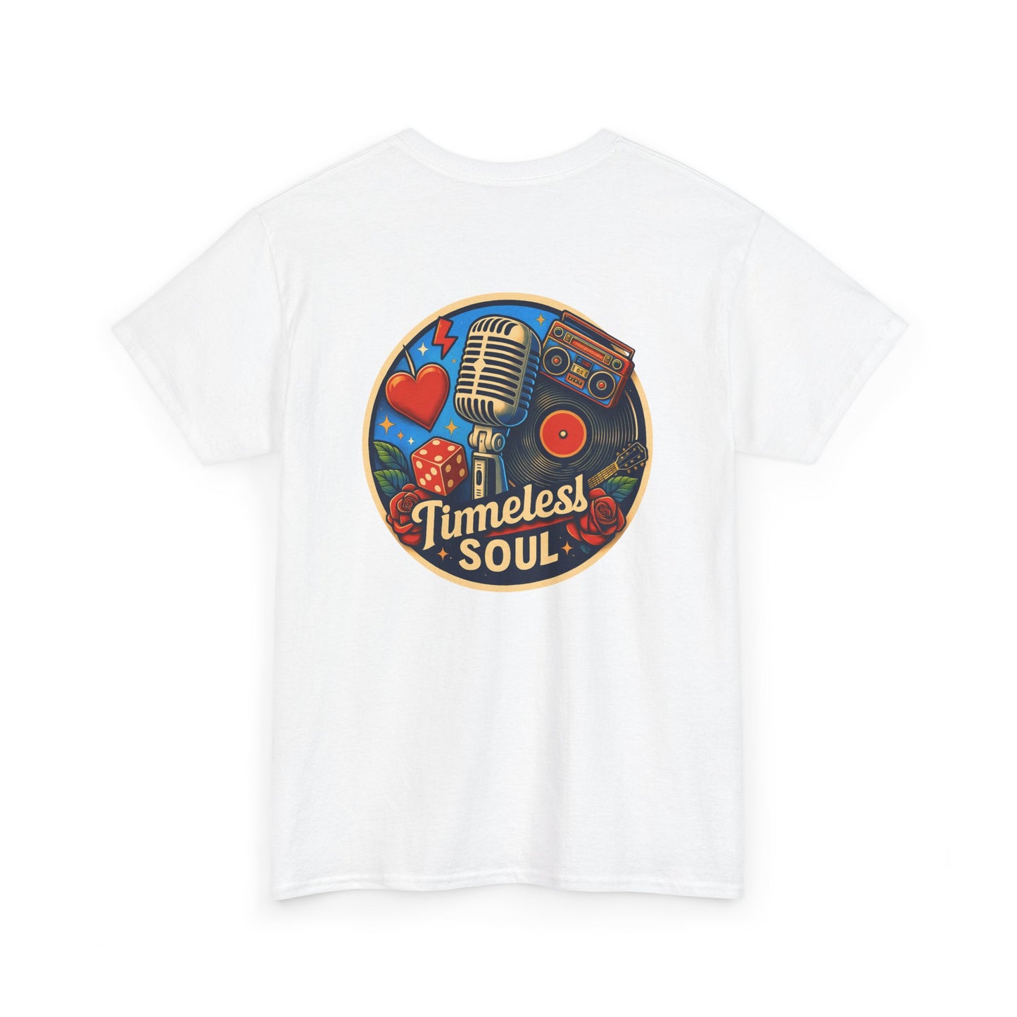 Vintage Retro Music T-Shirt, Rock & Roll Band Shirt, Boombox Guitar Tee, Unisex Heavy Cotton Tee