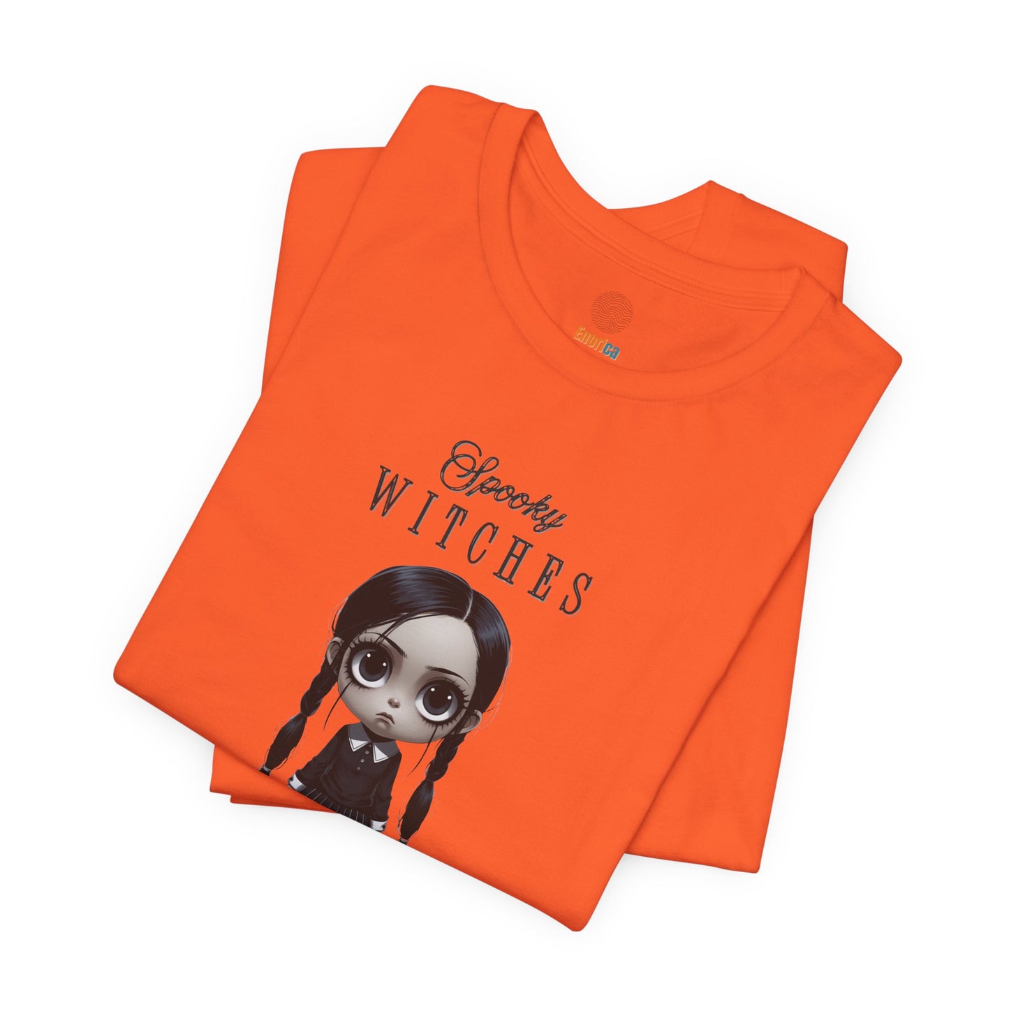 Spooky Witches Halloween Club Shirt – Gothic Wednesday Addams Inspired Tee – Bella Canvas 3001 – Unisex Spooky Halloween T-Shirt