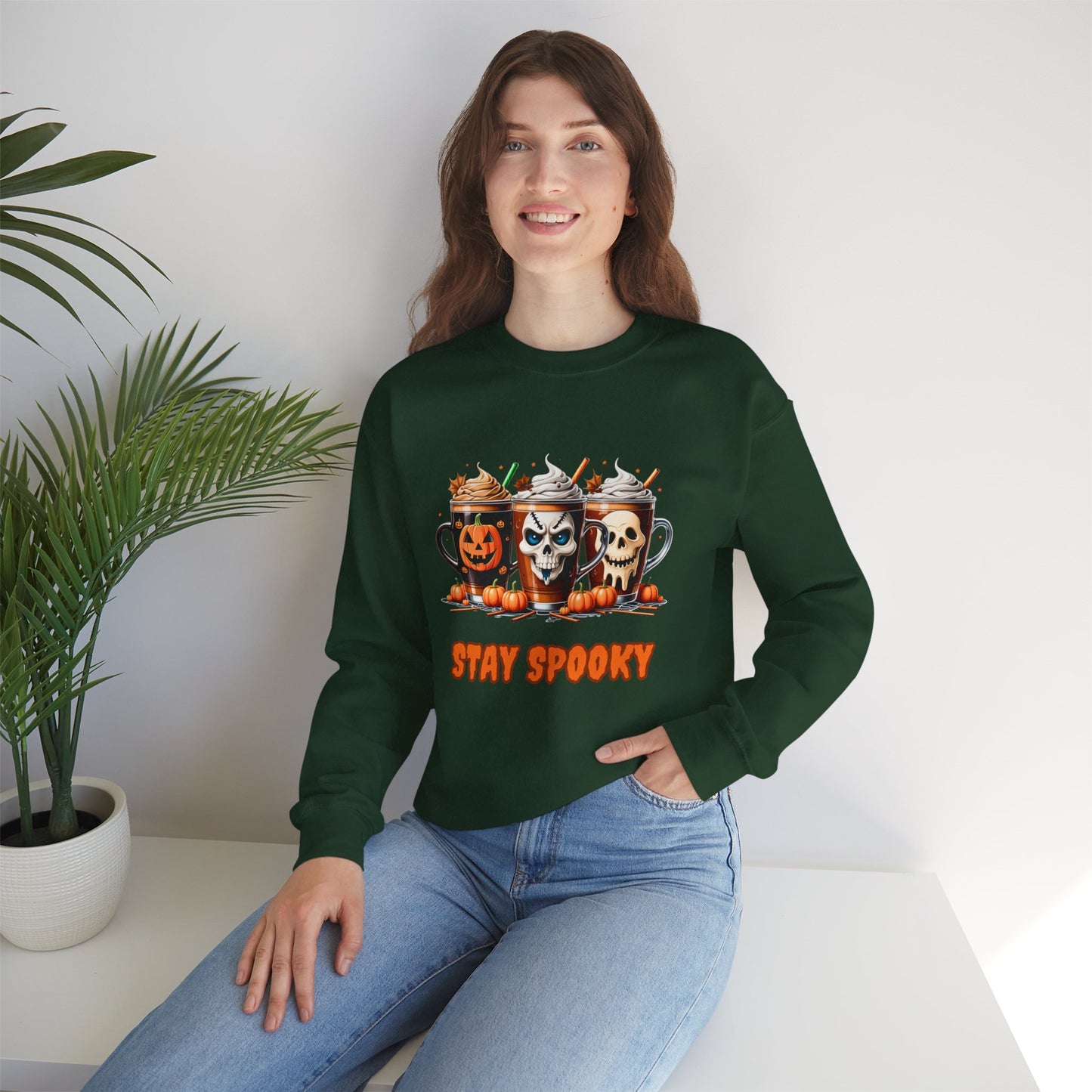 Stay Spooky Halloween Sweatshirt – Unisex Gildan Heavy Blend Crewneck Pullover
