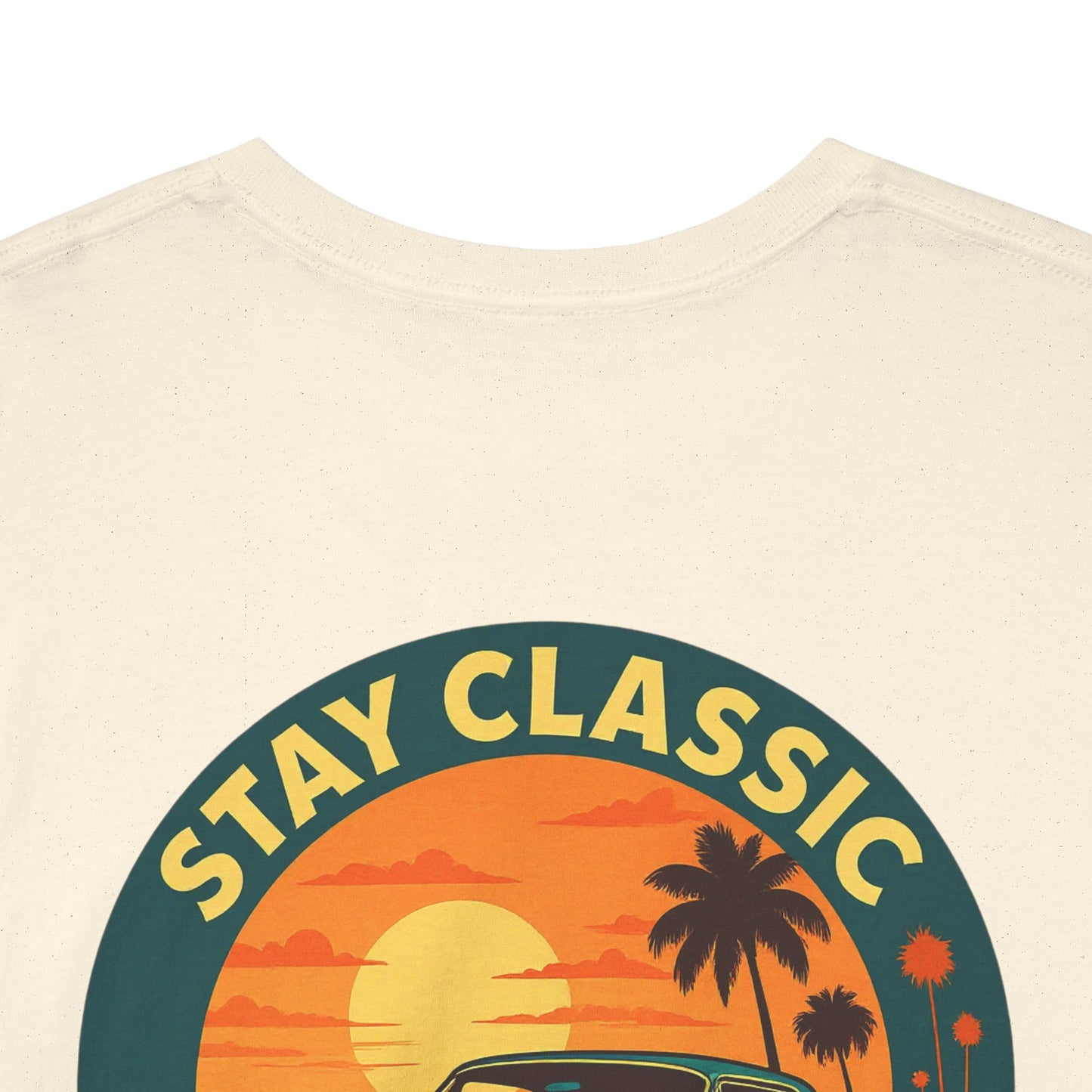 Stay Classic Car T-Shirt | Retro Lowrider Sunset Graphic Tee | Gildan 5000