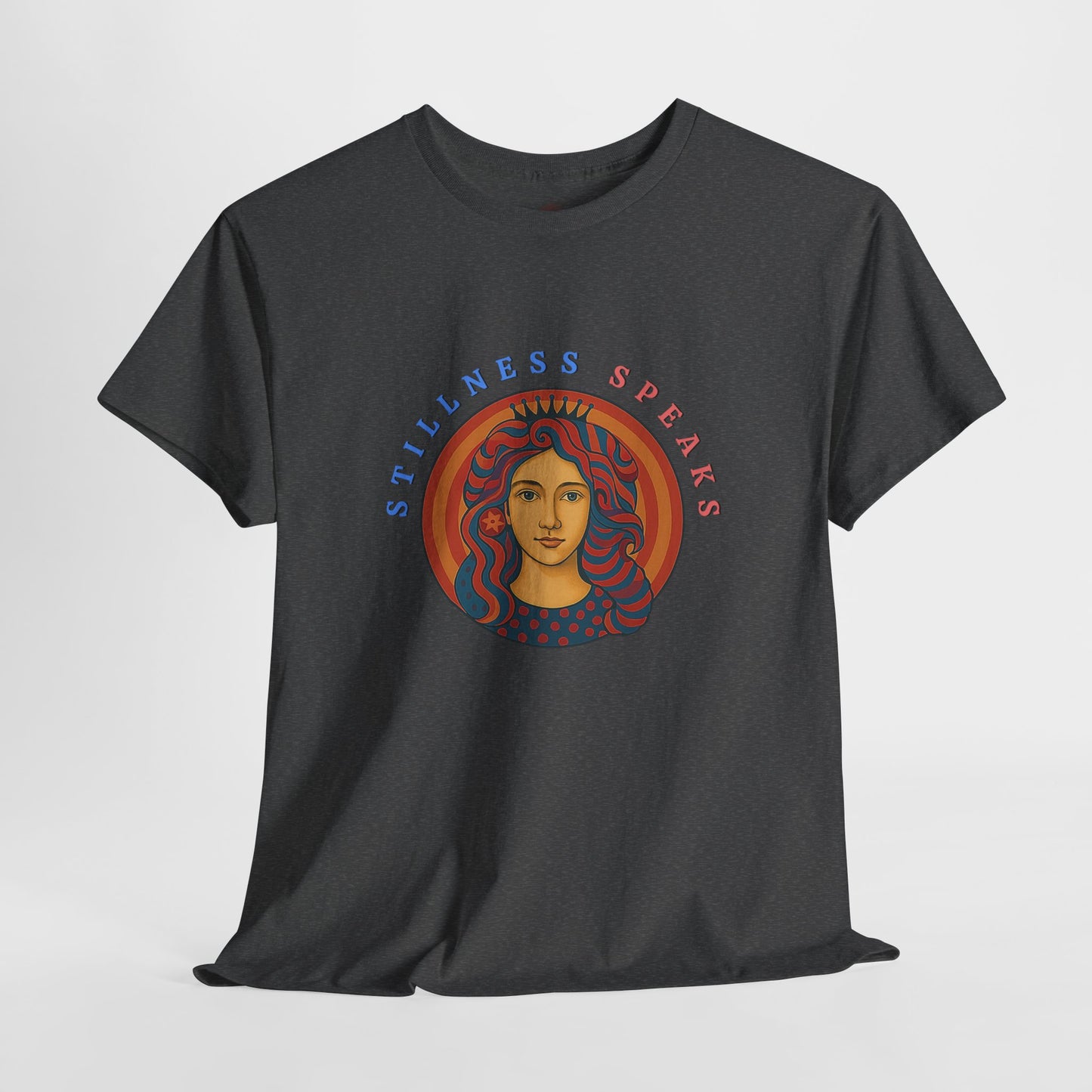 Stillness Speaks T-Shirt, Psychedelic Retro Graphic Tee, Spiritual Mystic Woman Shirt, 70s Boho Aesthetic Top, Inner Peace Gift, Unisex