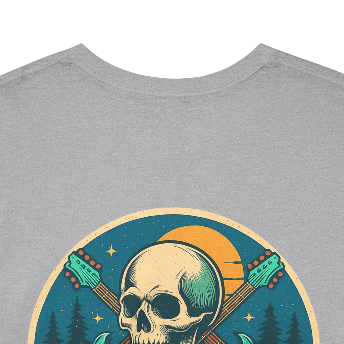 Timeless Soul Rock T-Shirt - Retro Skull and Guitars Graphic Tee, Vintage Rock & Roll Band Shirt, Gothic Music Festival Unisex Top,