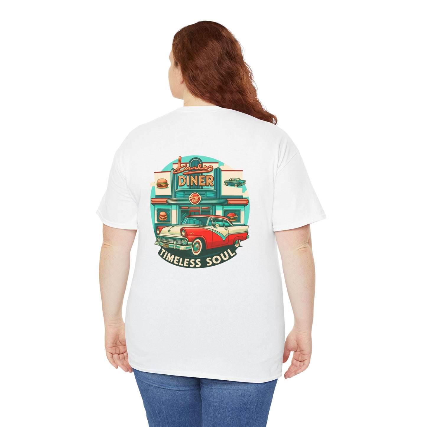 Retro Diner T-Shirt, Vintage Car Graphic Tee, 1950s American Drive-In Shirt, Rockabilly Unisex Top
