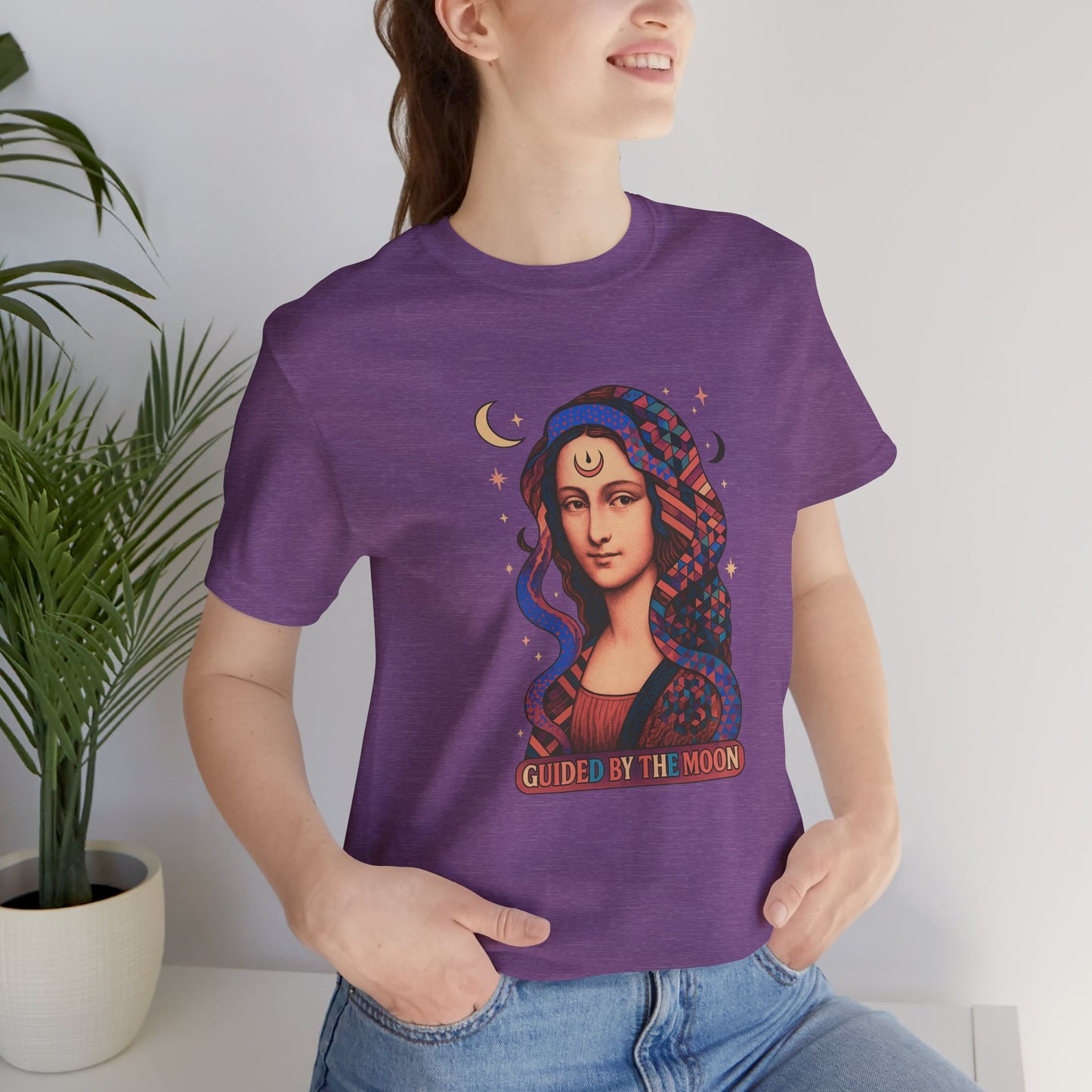 Moon Phase Unisex Tee, Celestial Graphic T-Shirt, Retro Geometric Spiritual Top, Astrology Gift, Mystical Moon Shirt, Boho Tee, Lunar Cycle