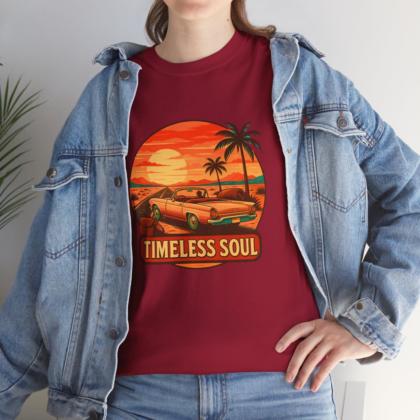 Timeless Soul Road Trip T-Shirt, Retro Sunset Unisex Tee, Vintage Palm Tree Graphic Shirt