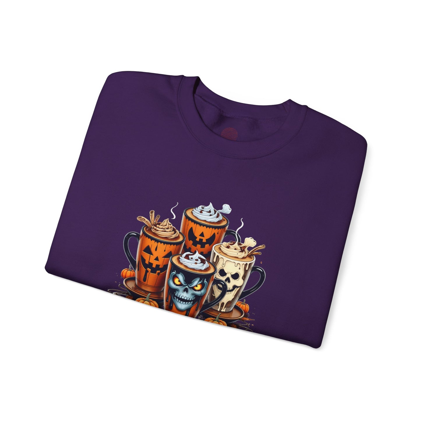 "Stay Spooky Halloween Coffee Cup Sweatshirt – Cozy Gildan Crewneck for Fall & Pumpkin Lovers"