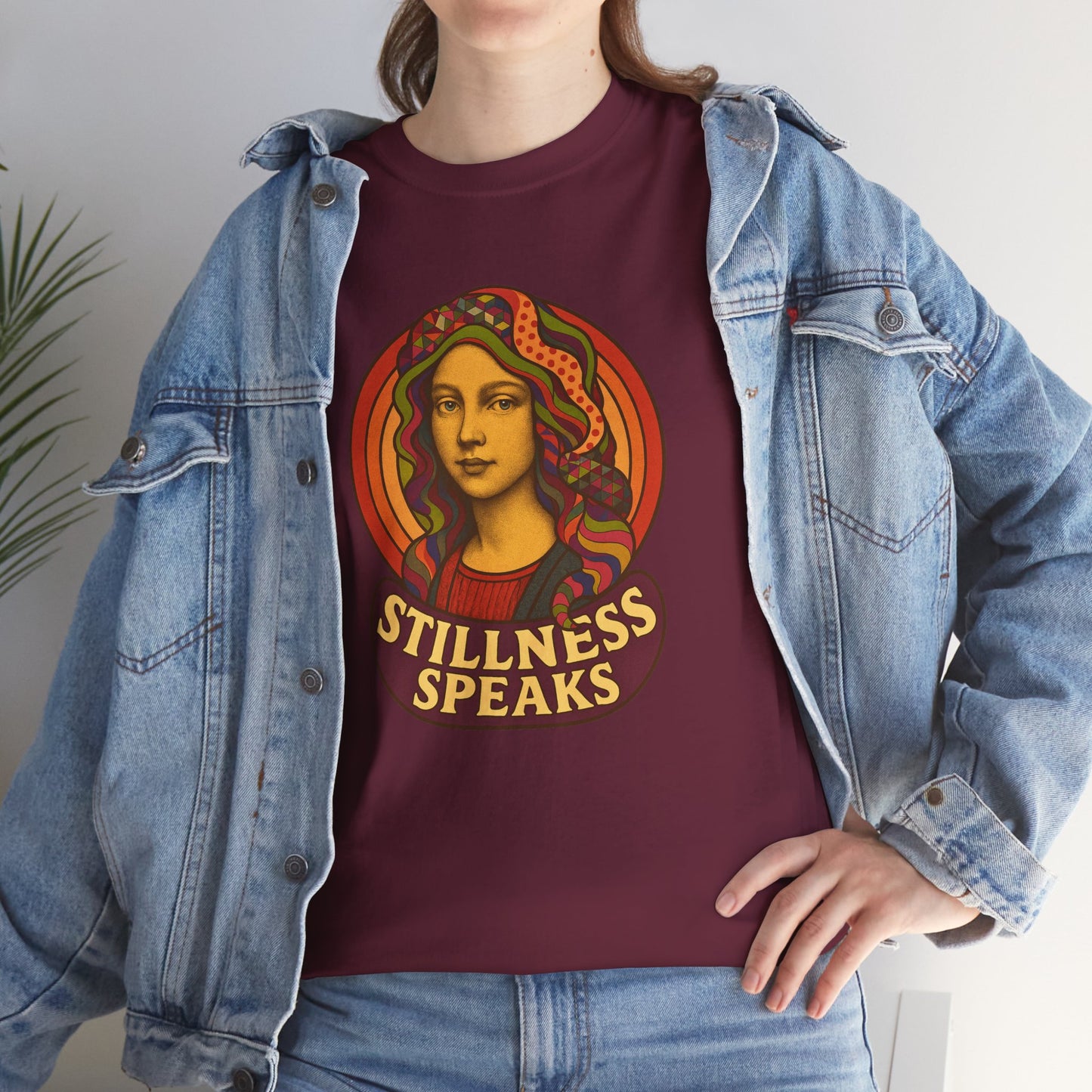 Stillness Speaks T-Shirt, Psychedelic Retro 70s Graphic Tee, Spiritual Mystic Woman Shirt, Boho Trippy Aesthetic Top, Inner Peace Gift,