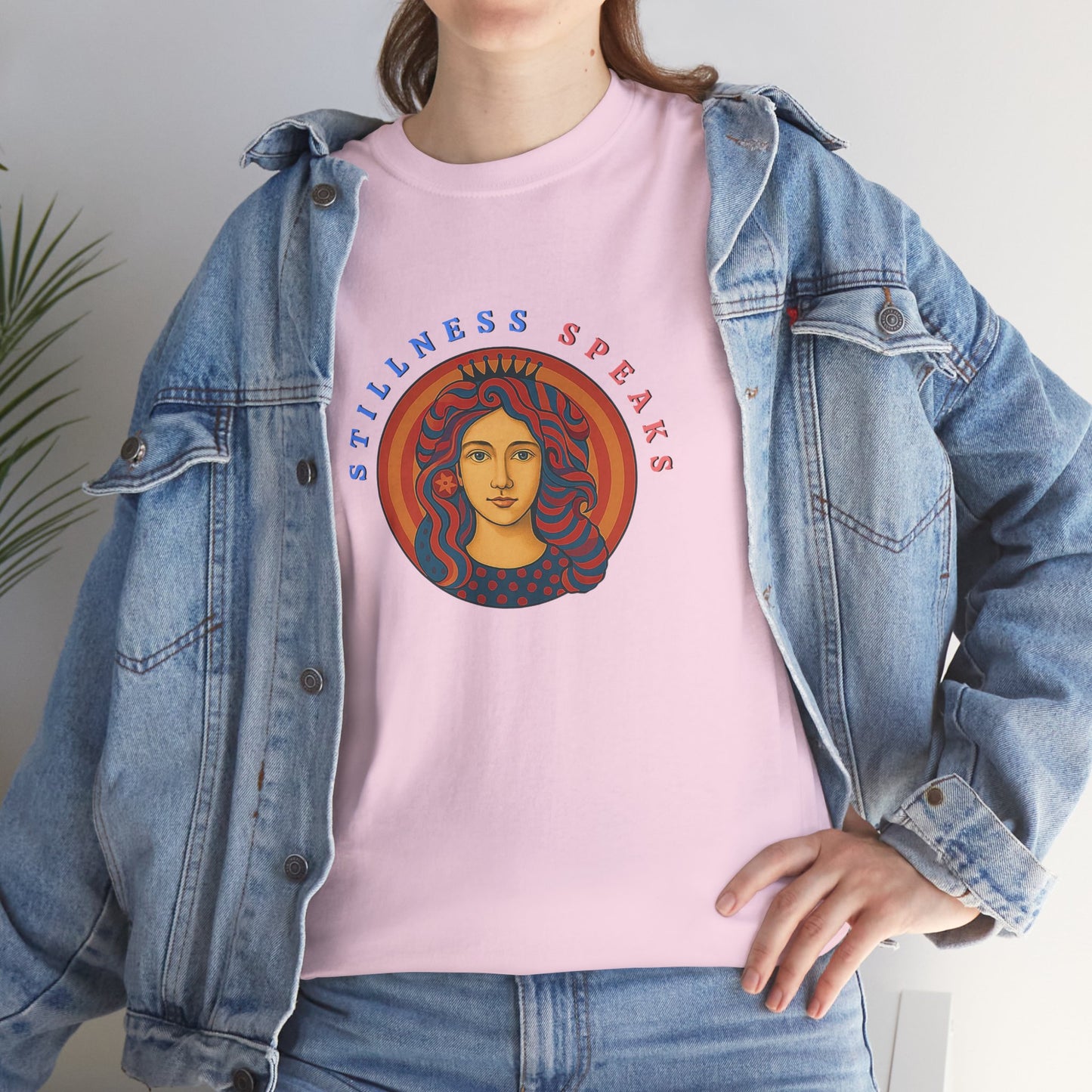 Stillness Speaks T-Shirt, Psychedelic Retro Graphic Tee, Spiritual Mystic Woman Shirt, 70s Boho Aesthetic Top, Inner Peace Gift, Unisex