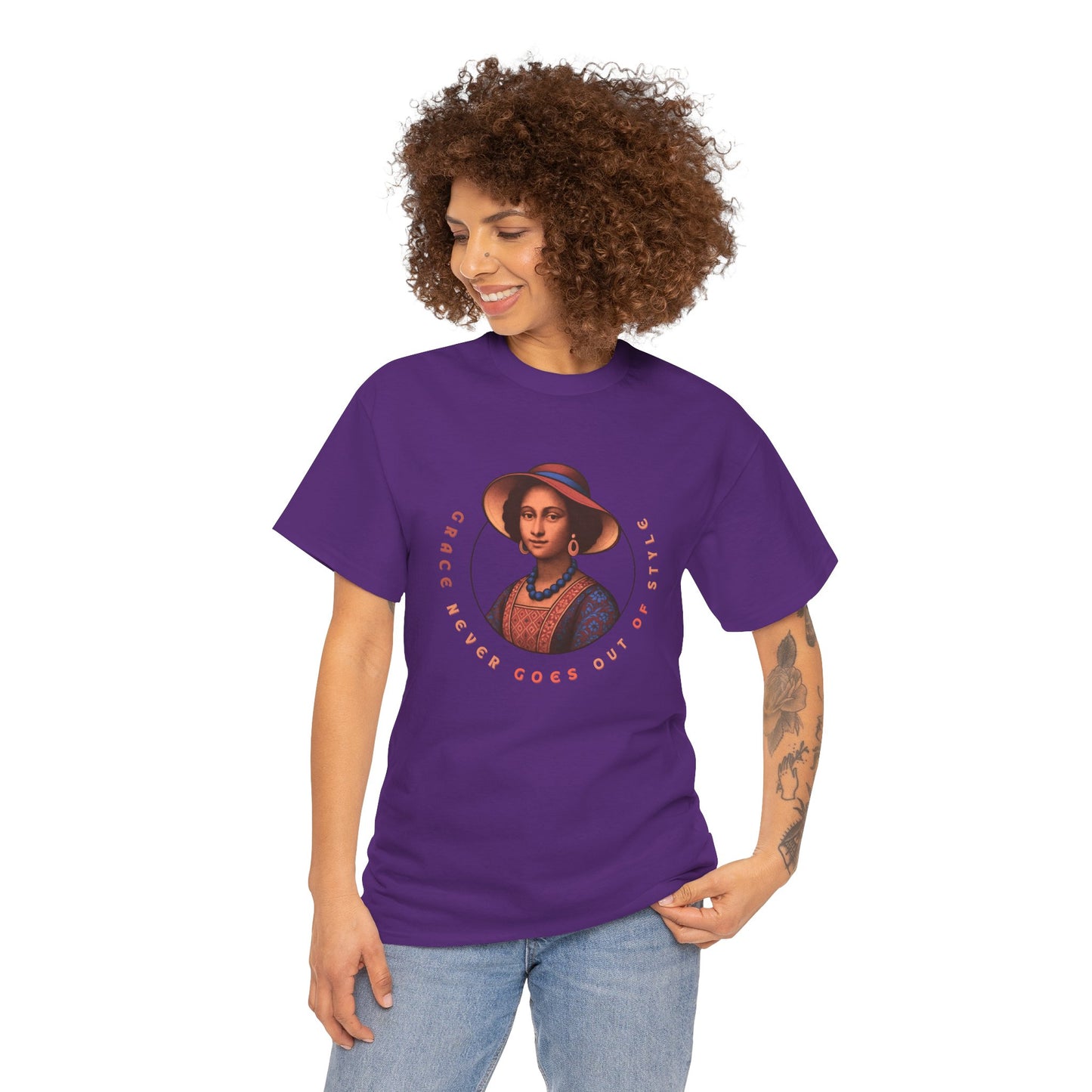 Grace Never Goes Out of Style Gildan 5000 Shirt, Vintage Renaissance Woman Graphic Tee, Inspirational Quote T Shirt, Retro Art Gift