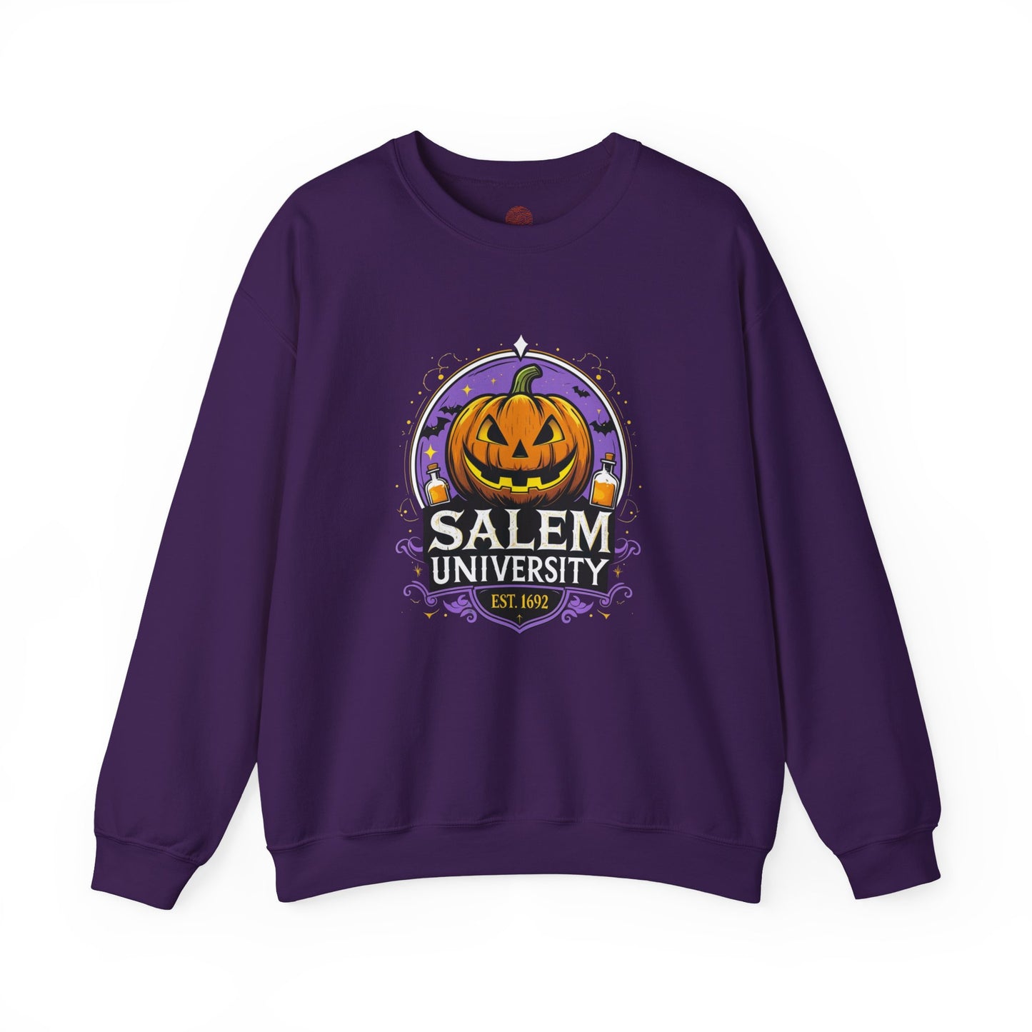 "Unisex Salem University Halloween Sweatshirt – Pumpkin Jack-O’-Lantern Graphic Crewneck Pullover"