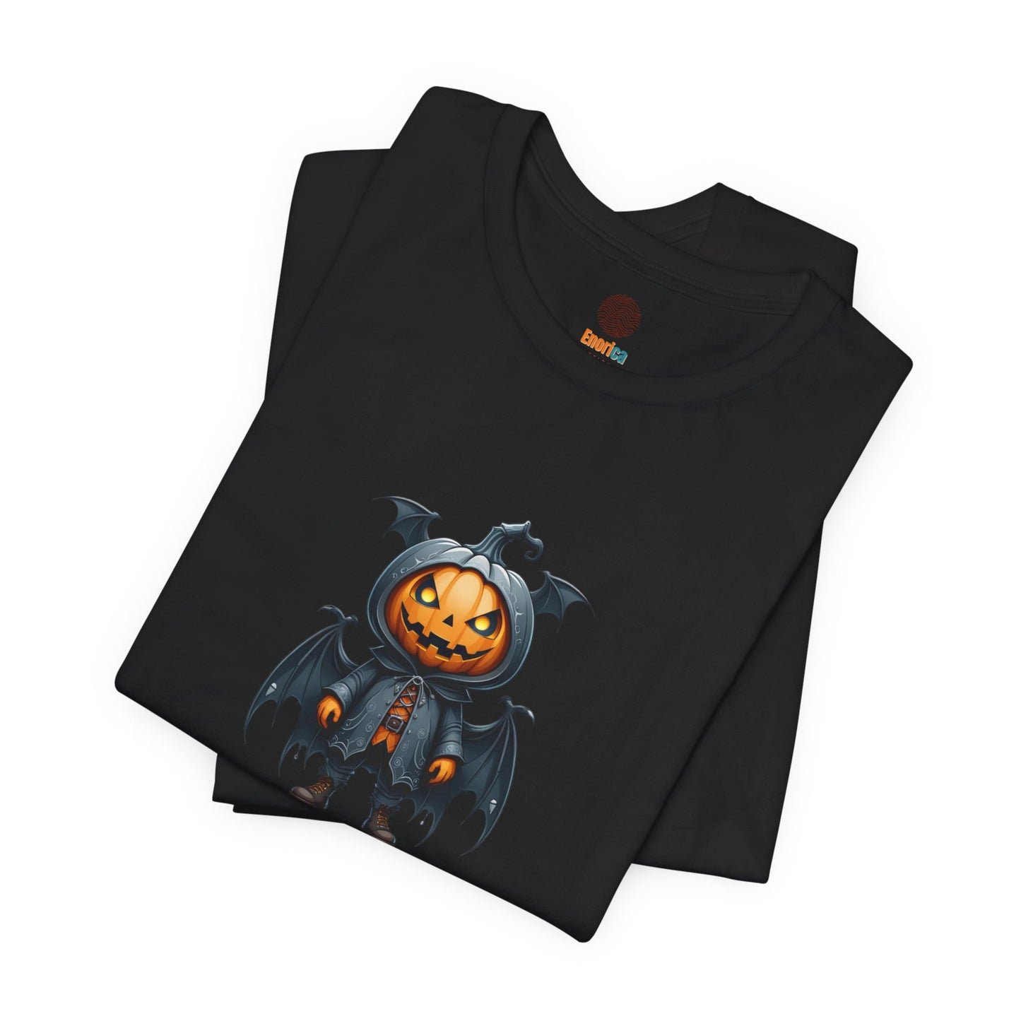 Halloween Pumpkin Bat Shirt – Spooky Jack O’Lantern Graphic Tee – Bella Canvas 3001 – Unisex Halloween T-Shirt for Women Men