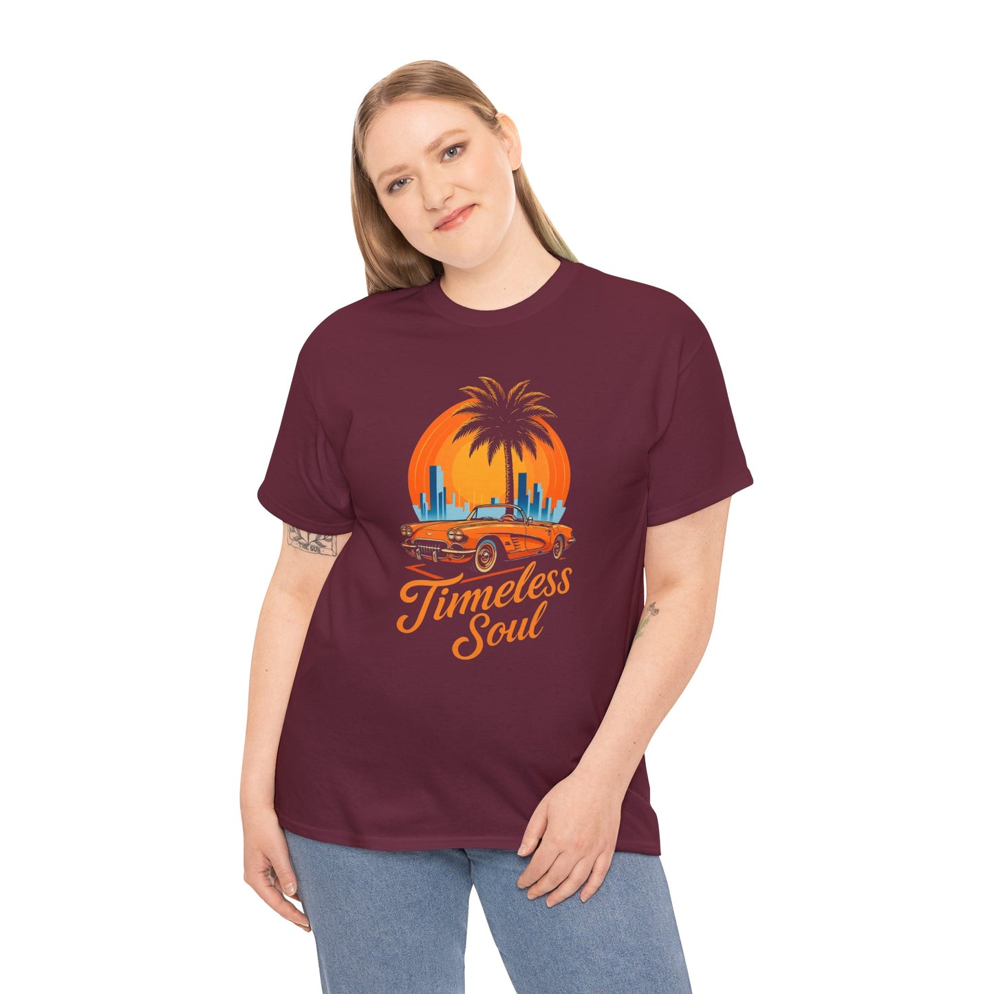 Vintage Sunset Retro Car T-Shirt, Classic Convertible Shirt, Miami Beach 80s Style Top - Unisex Tee