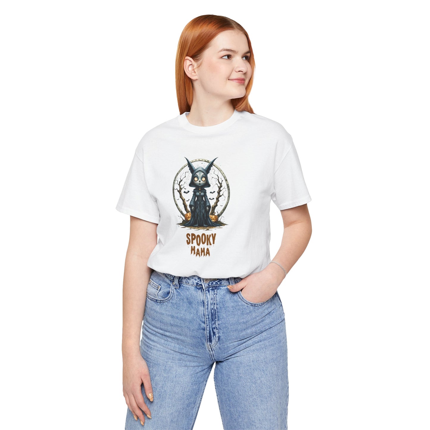 Spooky Mama Halloween Shirt – Gothic Cat Witch Graphic Tee – Bella Canvas 3001 Unisex
