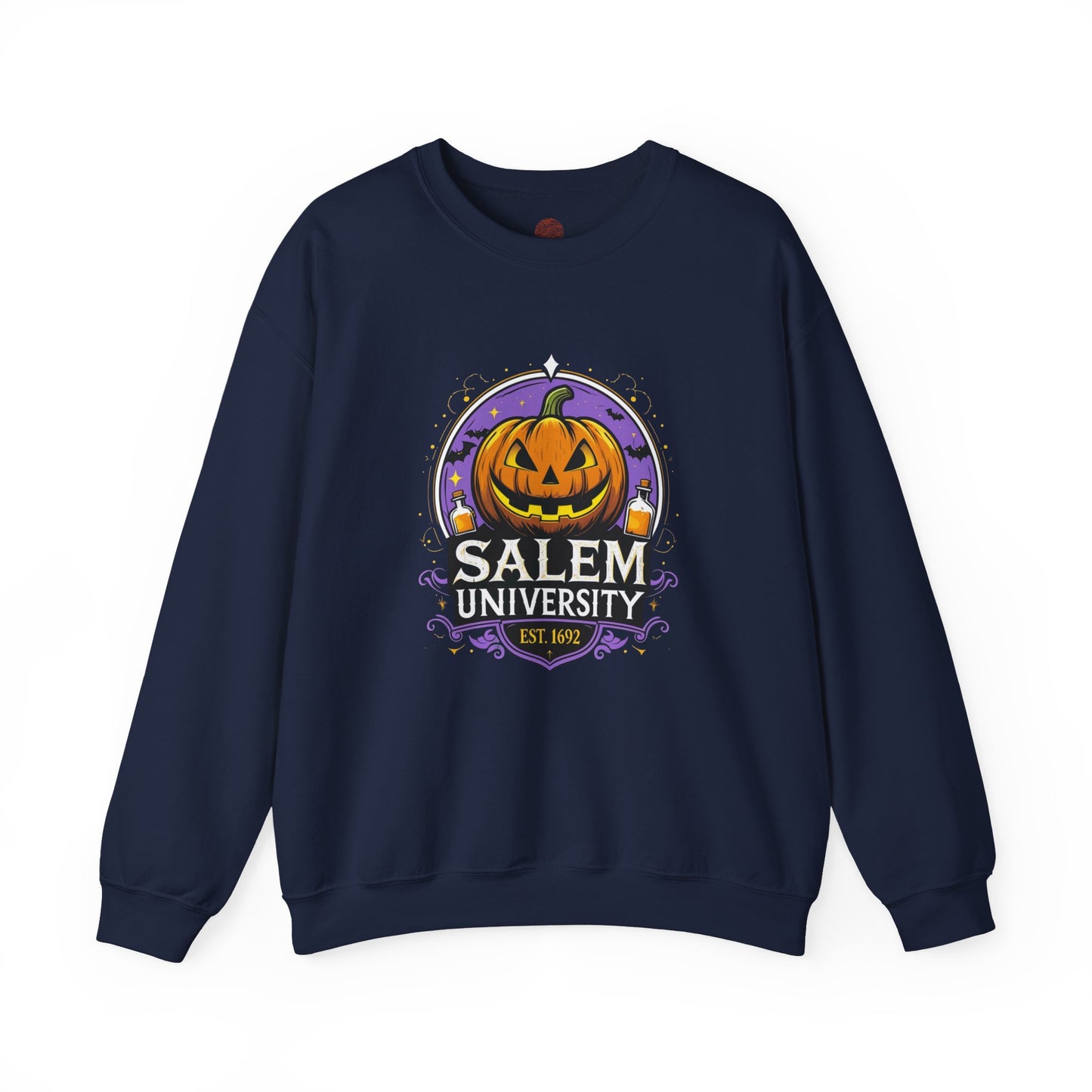 "Unisex Salem University Halloween Sweatshirt – Pumpkin Jack-O’-Lantern Graphic Crewneck Pullover"
