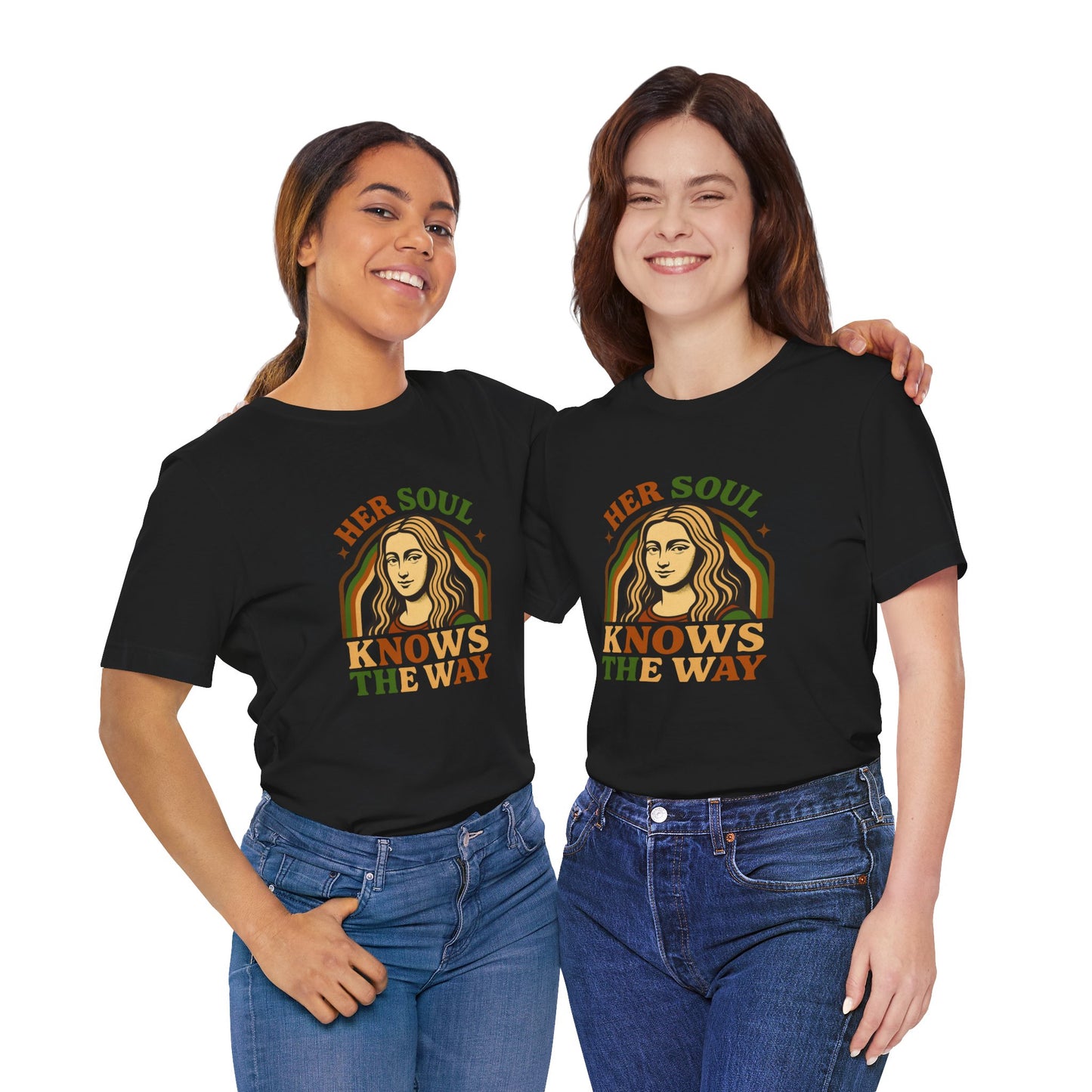 Inspirational Quote Unisex Tee, Her Soul Knows The Way Shirt, Retro Graphic T-Shirt, Vintage Quote Top, Bella+Canvas 3001 Shirt