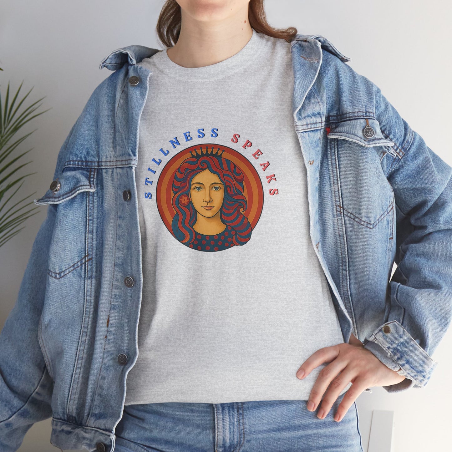 Stillness Speaks T-Shirt, Psychedelic Retro Graphic Tee, Spiritual Mystic Woman Shirt, 70s Boho Aesthetic Top, Inner Peace Gift, Unisex