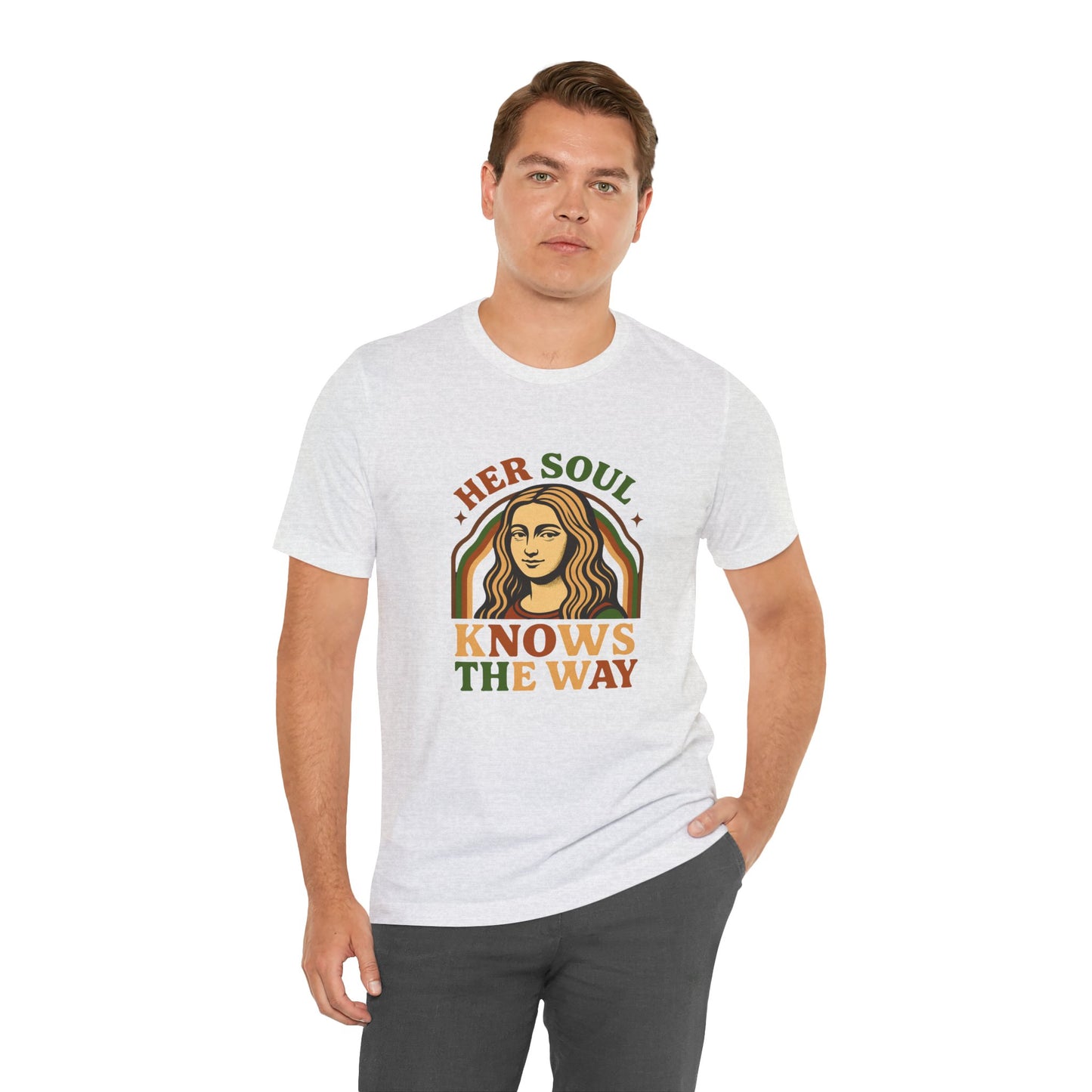 Inspirational Quote Unisex Tee, Her Soul Knows The Way Shirt, Retro Graphic T-Shirt, Vintage Quote Top, Bella+Canvas 3001 Shirt
