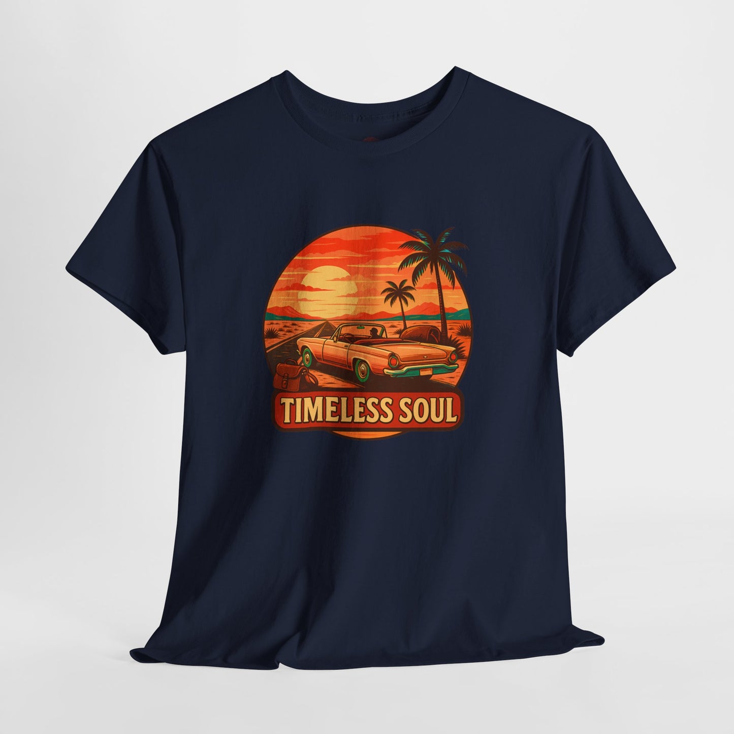 Timeless Soul Road Trip T-Shirt, Retro Sunset Unisex Tee, Vintage Palm Tree Graphic Shirt