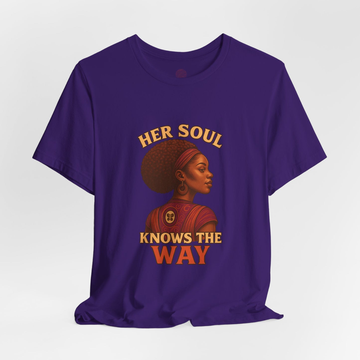 Retro Afro Woman Graphic Tee, Inspirational Quote Top, Her Soul Knows The Way Shirt, Unisex T-Shirt, Bella+Canvas 3001, Short Sleeve
