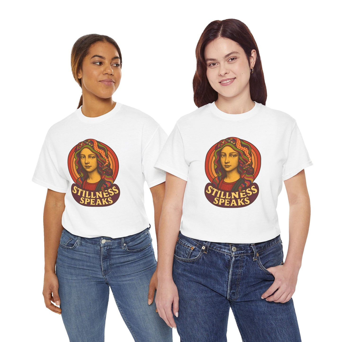 Stillness Speaks T-Shirt, Psychedelic Retro 70s Graphic Tee, Spiritual Mystic Woman Shirt, Boho Trippy Aesthetic Top, Inner Peace Gift,