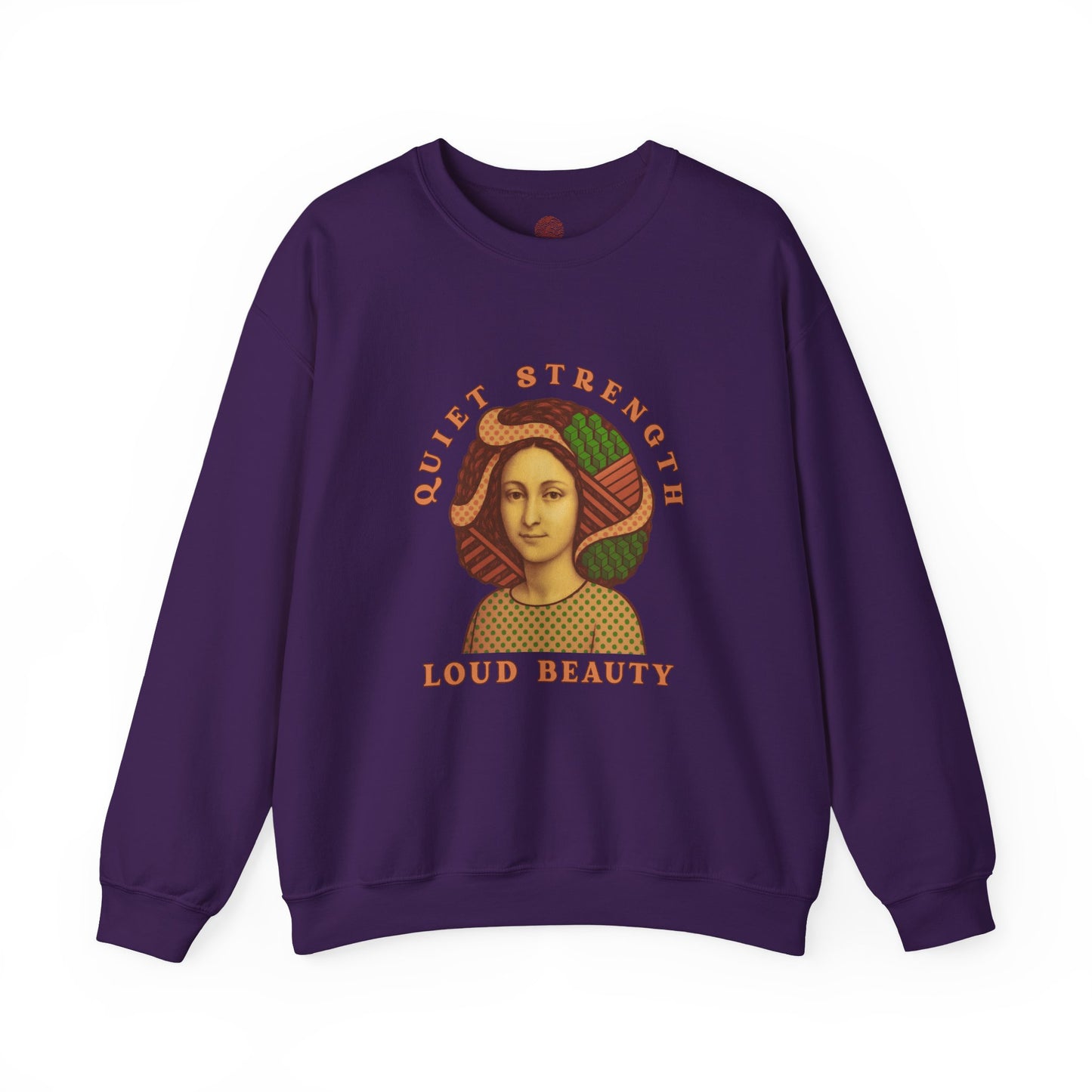 Quiet Strength Loud Beauty Graphic Sweatshirt - Retro Vintage Aesthetic Unisex Gildan 18000, Feminine Power Art Shirt, Crewneck Jumper,