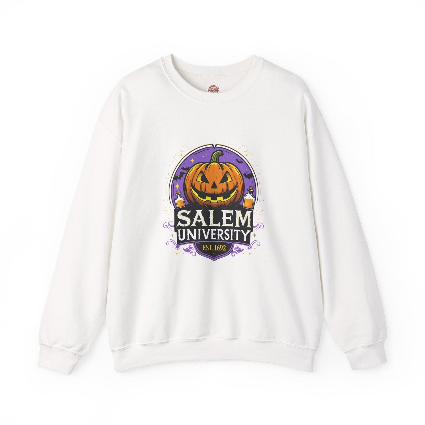 "Unisex Salem University Halloween Sweatshirt – Pumpkin Jack-O’-Lantern Graphic Crewneck Pullover"