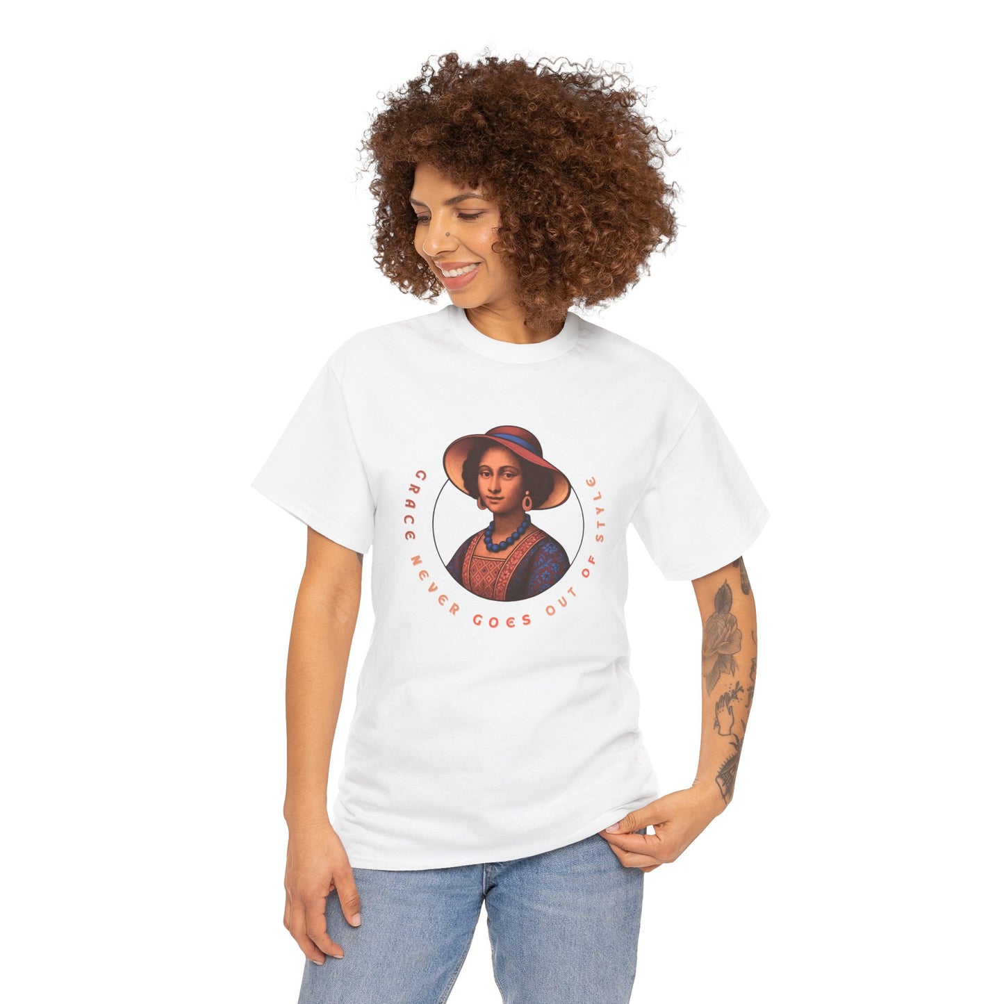 Grace Never Goes Out of Style Gildan 5000 Shirt, Vintage Renaissance Woman Graphic Tee, Inspirational Quote T Shirt, Retro Art Gift