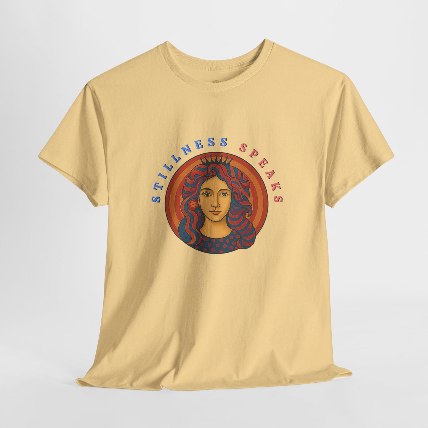 Stillness Speaks T-Shirt, Psychedelic Retro Graphic Tee, Spiritual Mystic Woman Shirt, 70s Boho Aesthetic Top, Inner Peace Gift, Unisex