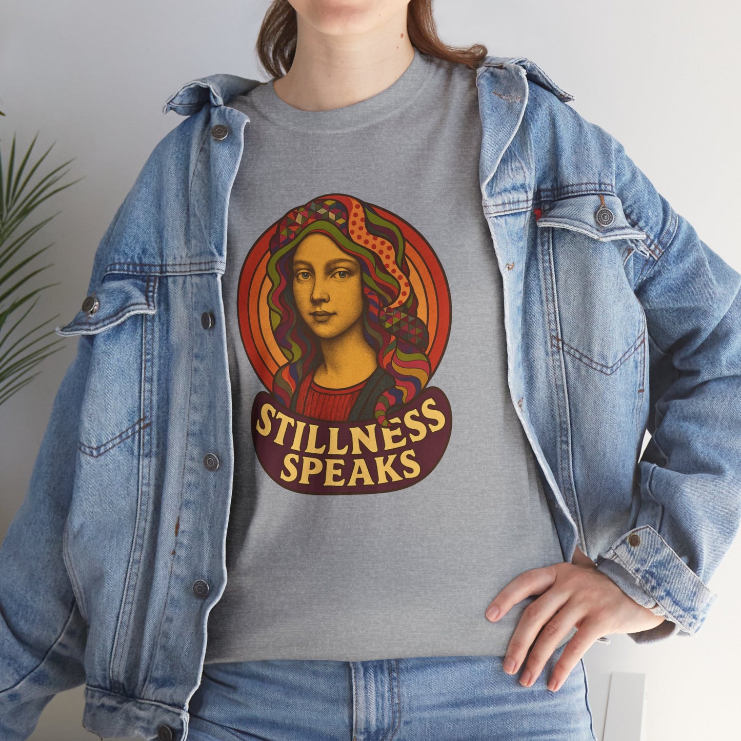 Stillness Speaks T-Shirt, Psychedelic Retro 70s Graphic Tee, Spiritual Mystic Woman Shirt, Boho Trippy Aesthetic Top, Inner Peace Gift,