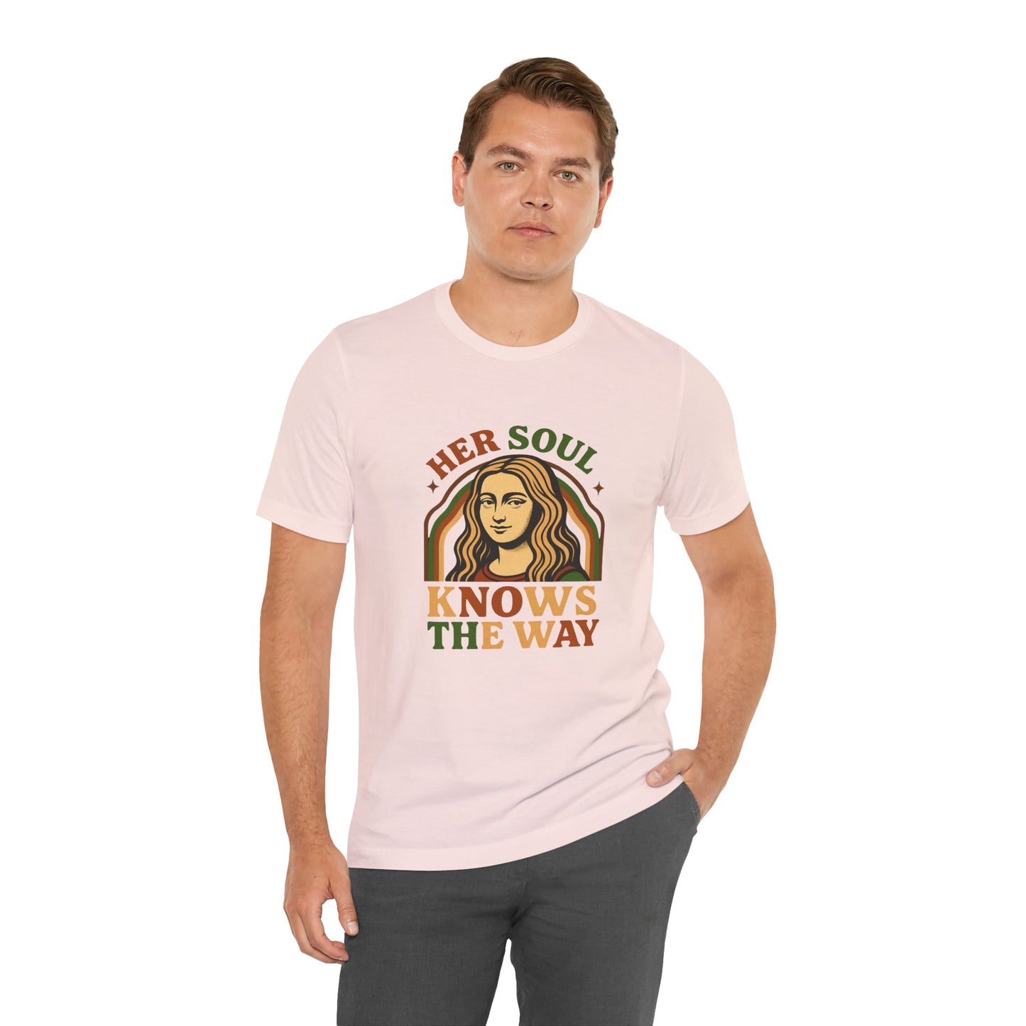 Inspirational Quote Unisex Tee, Her Soul Knows The Way Shirt, Retro Graphic T-Shirt, Vintage Quote Top, Bella+Canvas 3001 Shirt