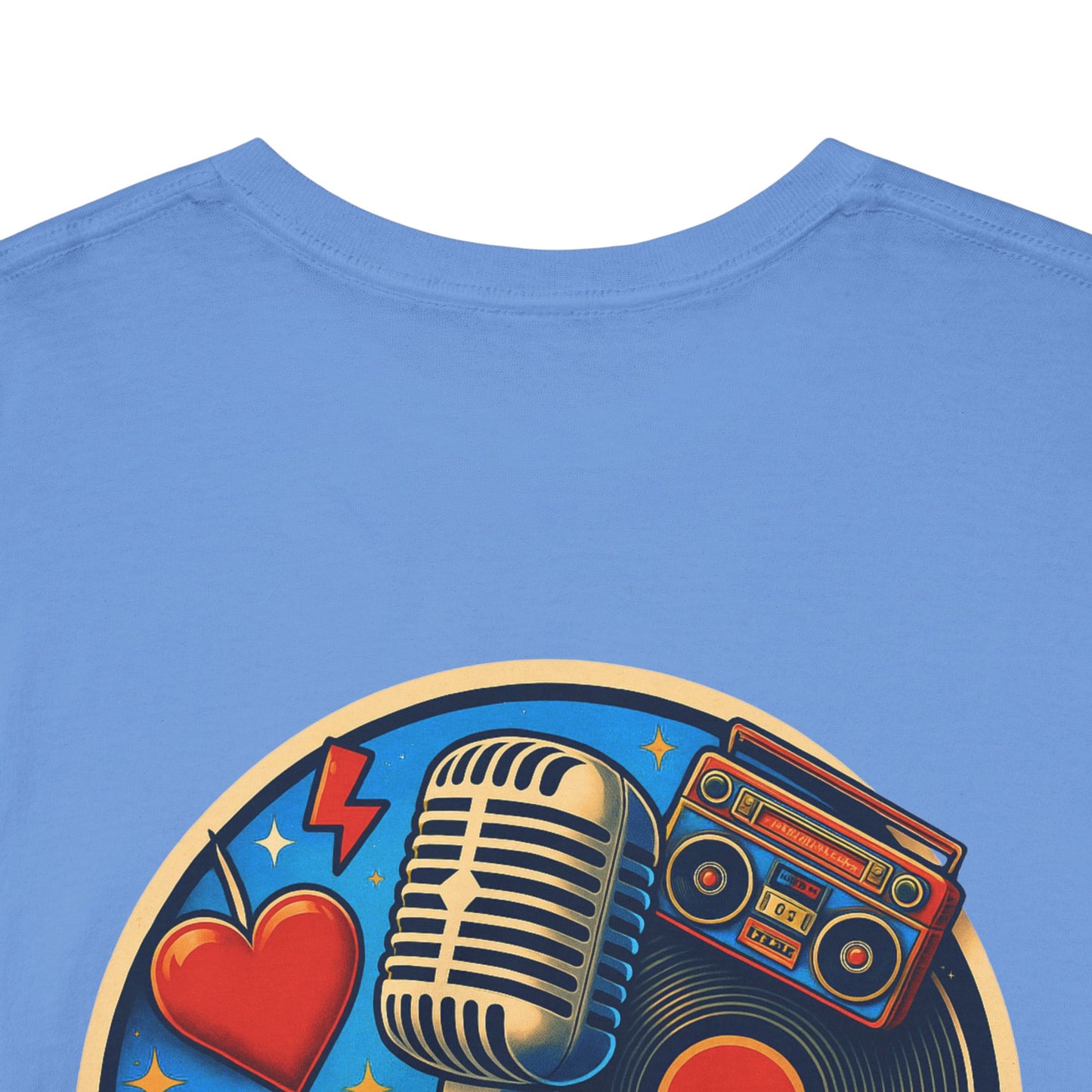 Vintage Retro Music T-Shirt, Rock & Roll Band Shirt, Boombox Guitar Tee, Unisex Heavy Cotton Tee