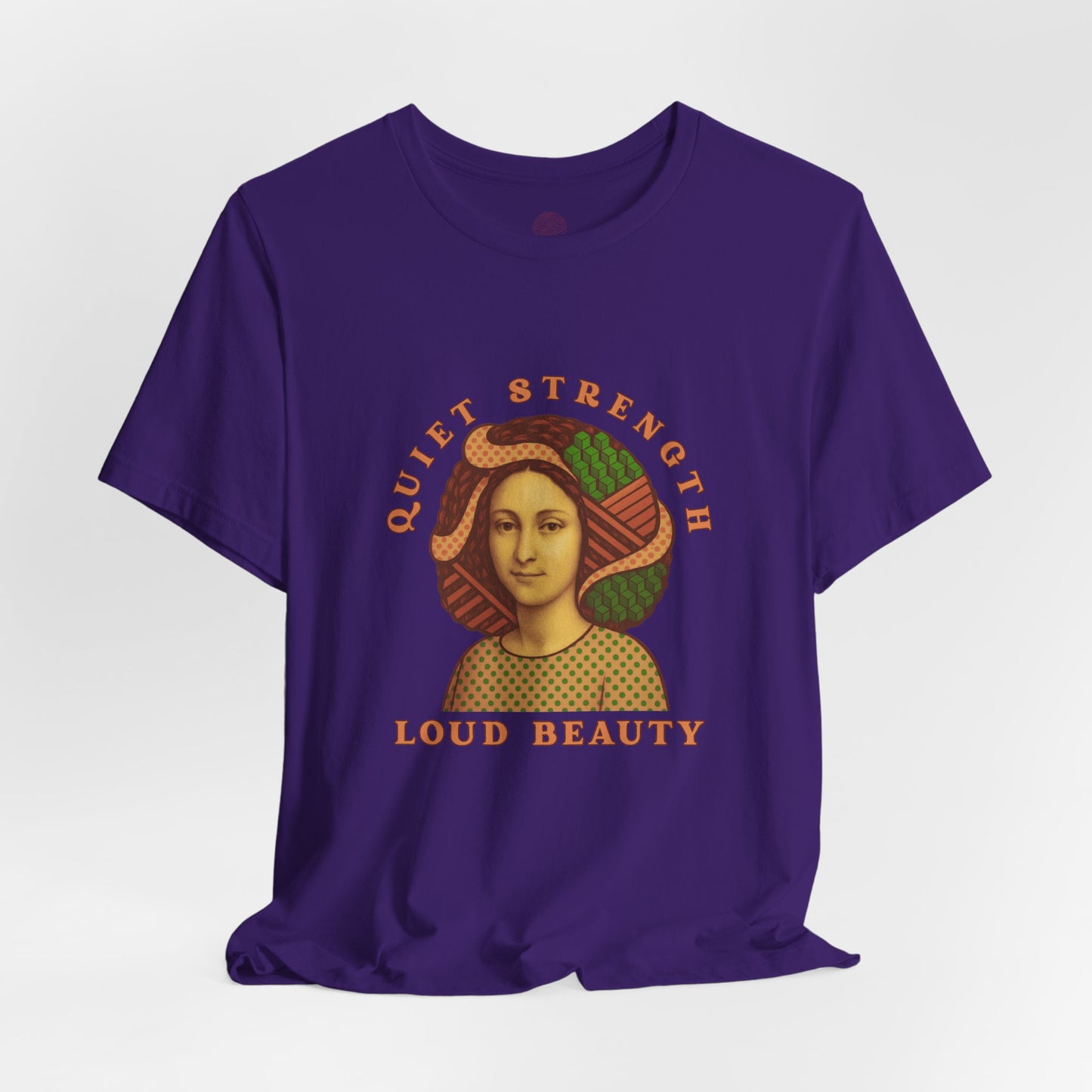 Vintage Retro Quiet Strength Loud Beauty Graphic T-Shirt - Unisex Jersey Tee, Feminine Power Art Shirt, Bella+Canvas 3001, Aesthetic Top