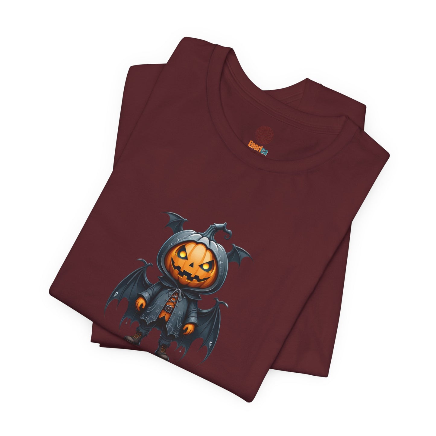 Halloween Pumpkin Bat Shirt – Spooky Jack O’Lantern Graphic Tee – Bella Canvas 3001 – Unisex Halloween T-Shirt for Women Men