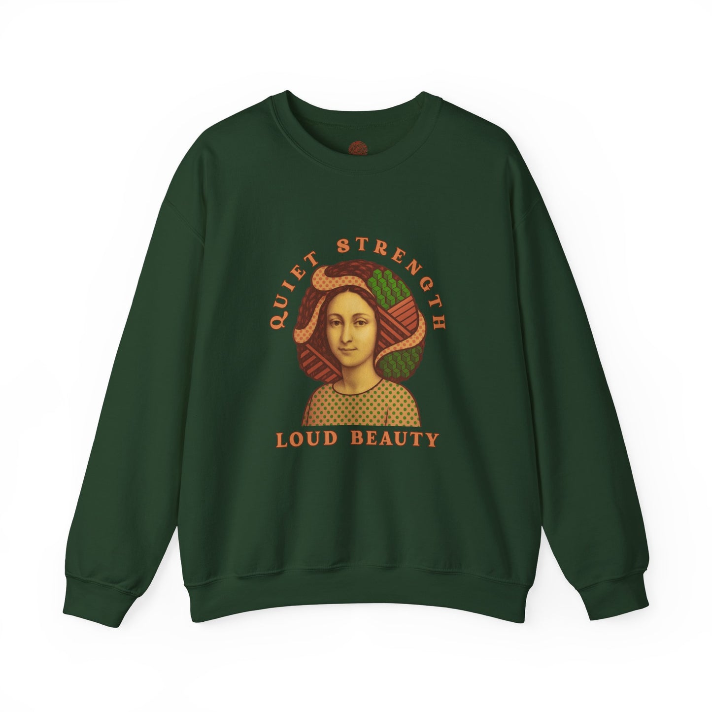 Quiet Strength Loud Beauty Graphic Sweatshirt - Retro Vintage Aesthetic Unisex Gildan 18000, Feminine Power Art Shirt, Crewneck Jumper,