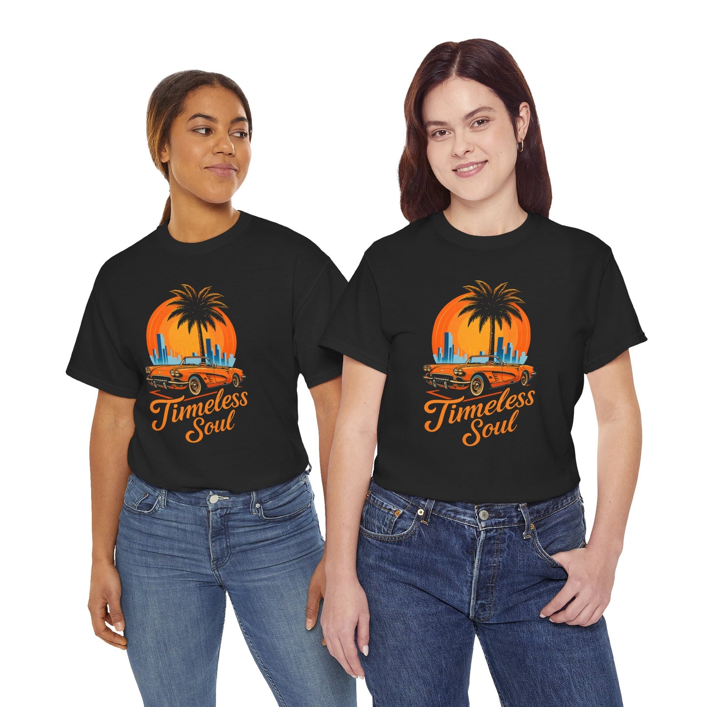 Vintage Sunset Retro Car T-Shirt, Classic Convertible Shirt, Miami Beach 80s Style Top - Unisex Tee