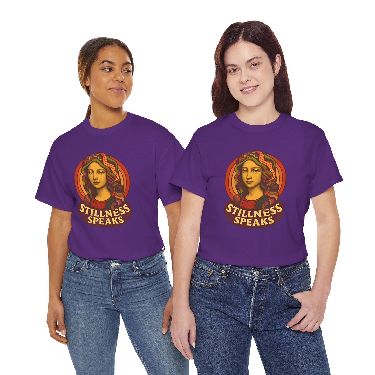 Stillness Speaks T-Shirt, Psychedelic Retro 70s Graphic Tee, Spiritual Mystic Woman Shirt, Boho Trippy Aesthetic Top, Inner Peace Gift,