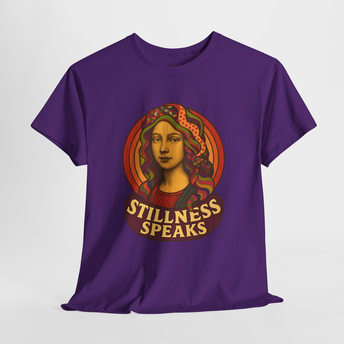 Stillness Speaks T-Shirt, Psychedelic Retro 70s Graphic Tee, Spiritual Mystic Woman Shirt, Boho Trippy Aesthetic Top, Inner Peace Gift,