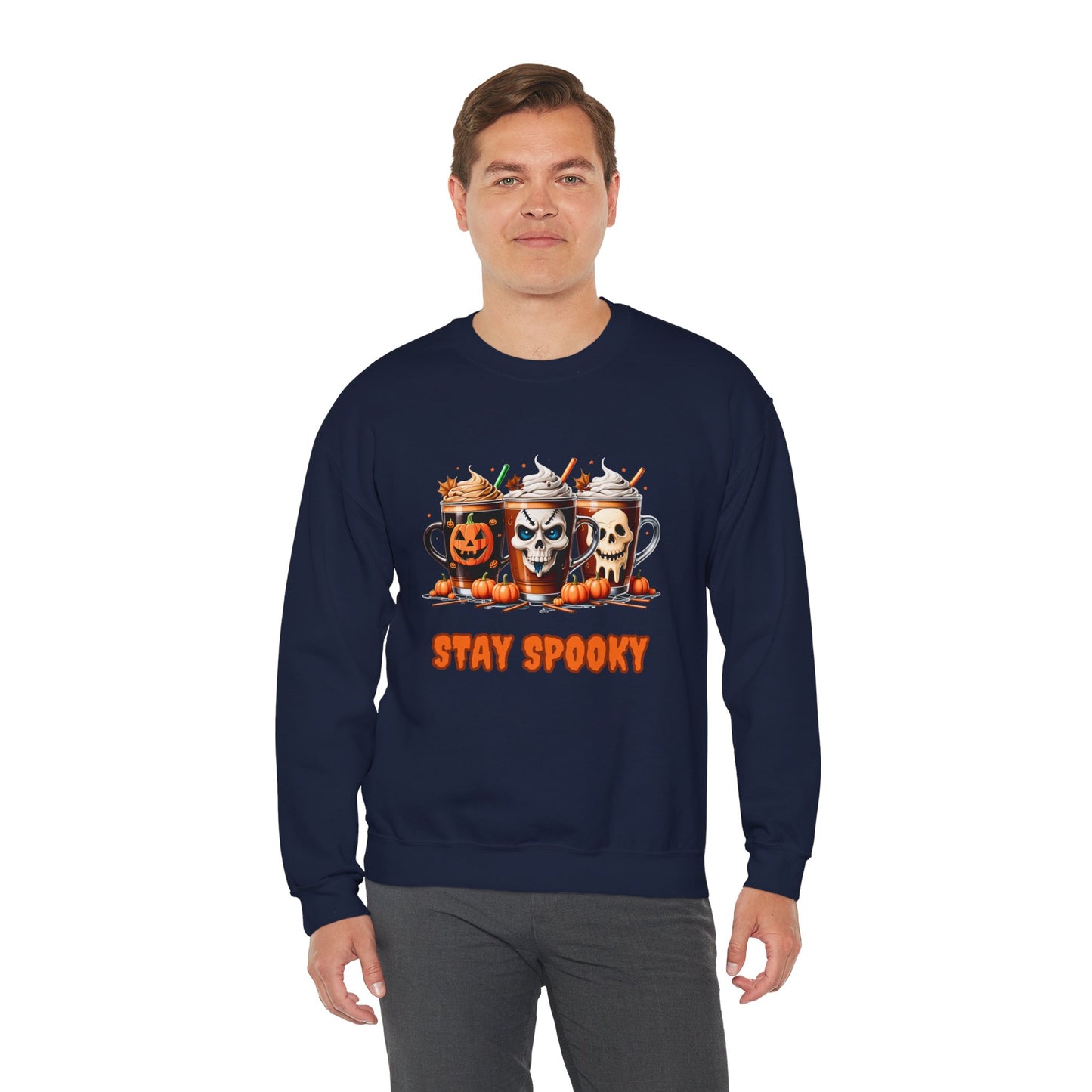Stay Spooky Halloween Sweatshirt – Unisex Gildan Heavy Blend Crewneck Pullover