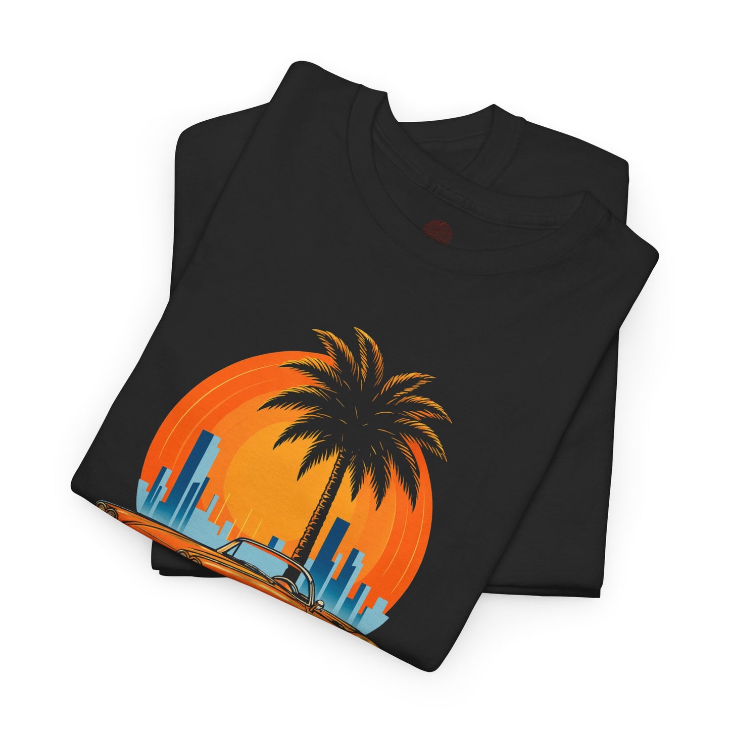 Vintage Sunset Retro Car T-Shirt, Classic Convertible Shirt, Miami Beach 80s Style Top - Unisex Tee