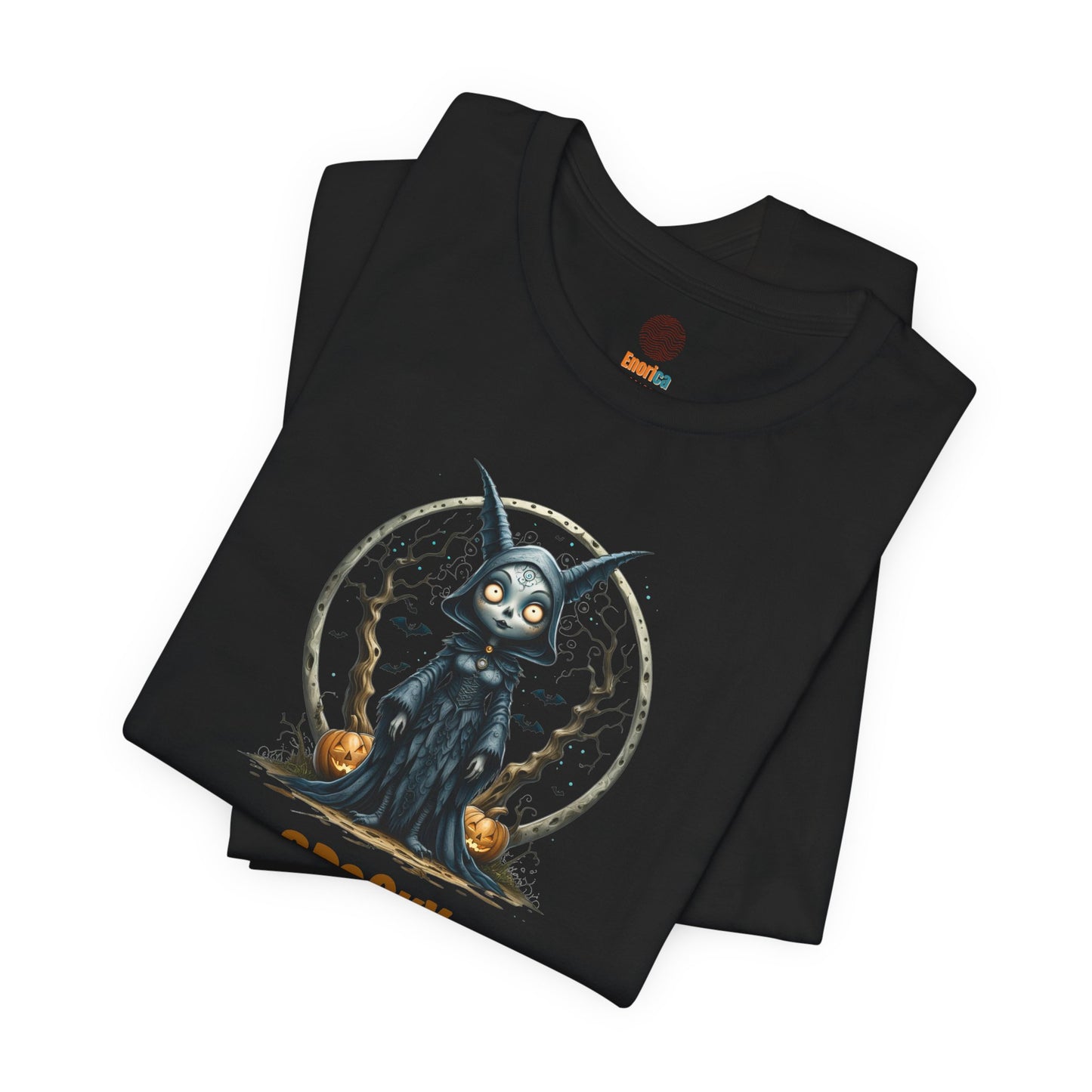 Spooky Mama Halloween Shirt – Gothic Cat Witch Graphic Tee – Bella Canvas 3001 Unisex