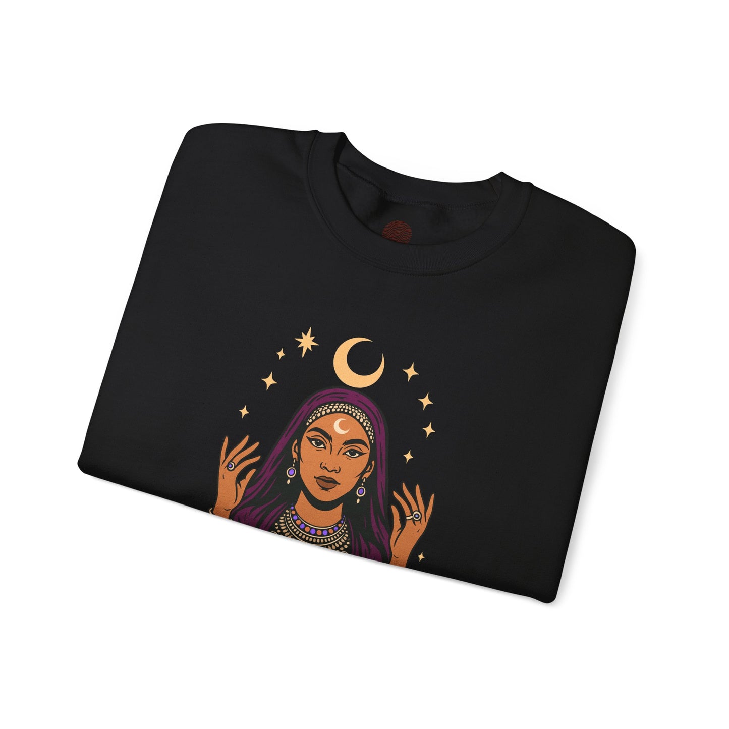 Guided by the Moon Sweatshirt, Mystical Celestial Graphic Pullover, Astrology Spiritual Unisex Crewneck, Moon Phase Cozy Gift, Celestial