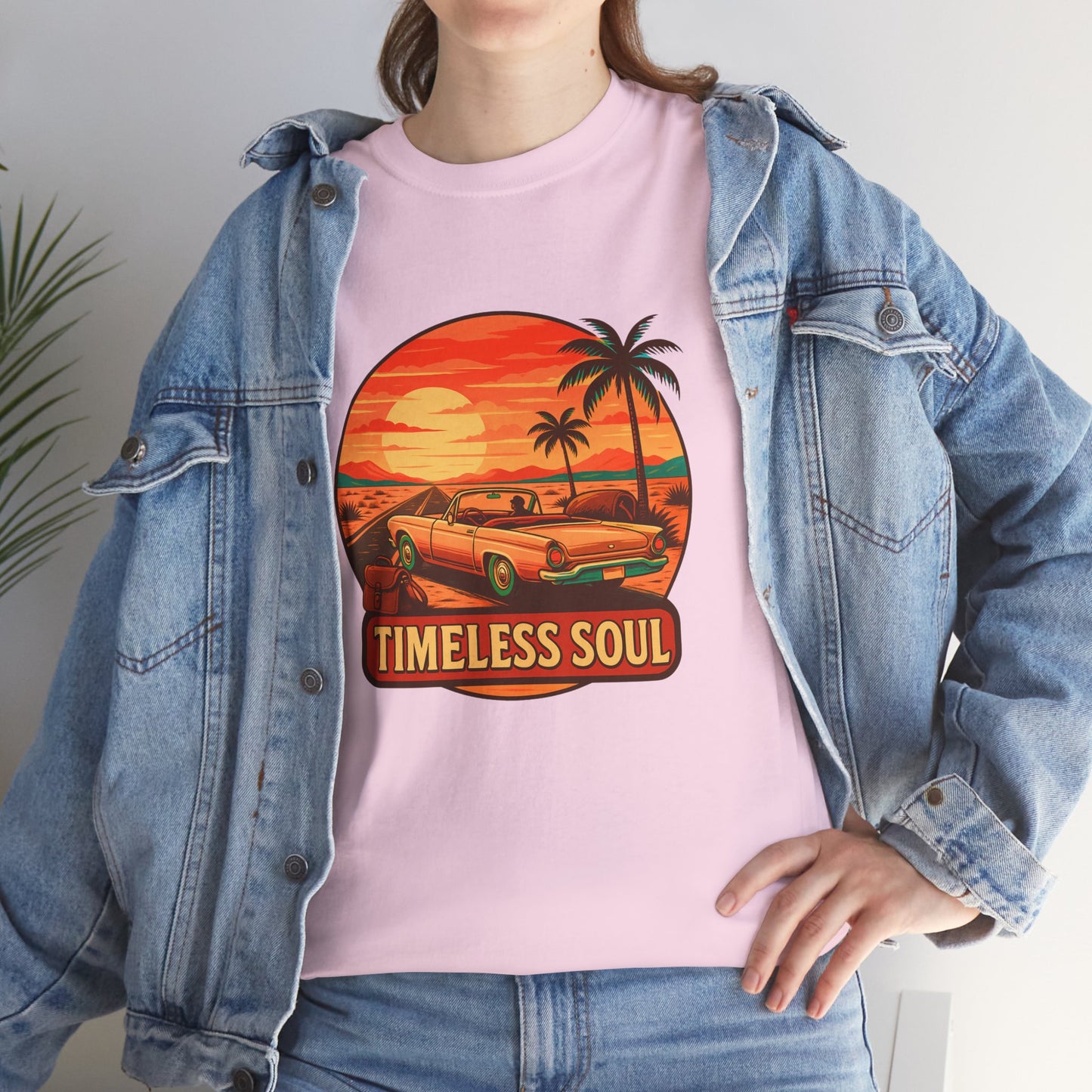 Timeless Soul Road Trip T-Shirt, Retro Sunset Unisex Tee, Vintage Palm Tree Graphic Shirt